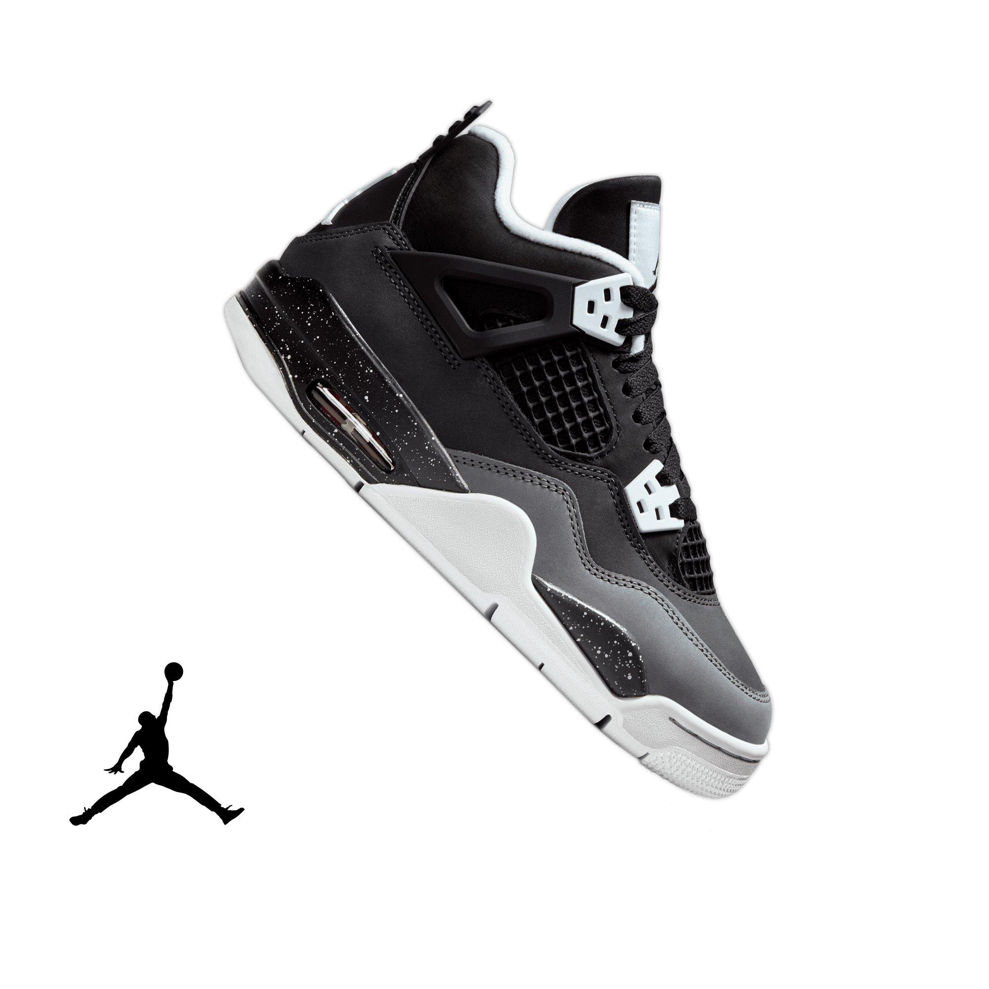 Jordan 4 Retro "Fear" Grade School Kids' Shoe - BLACK/WHITE/ANTHRACITE