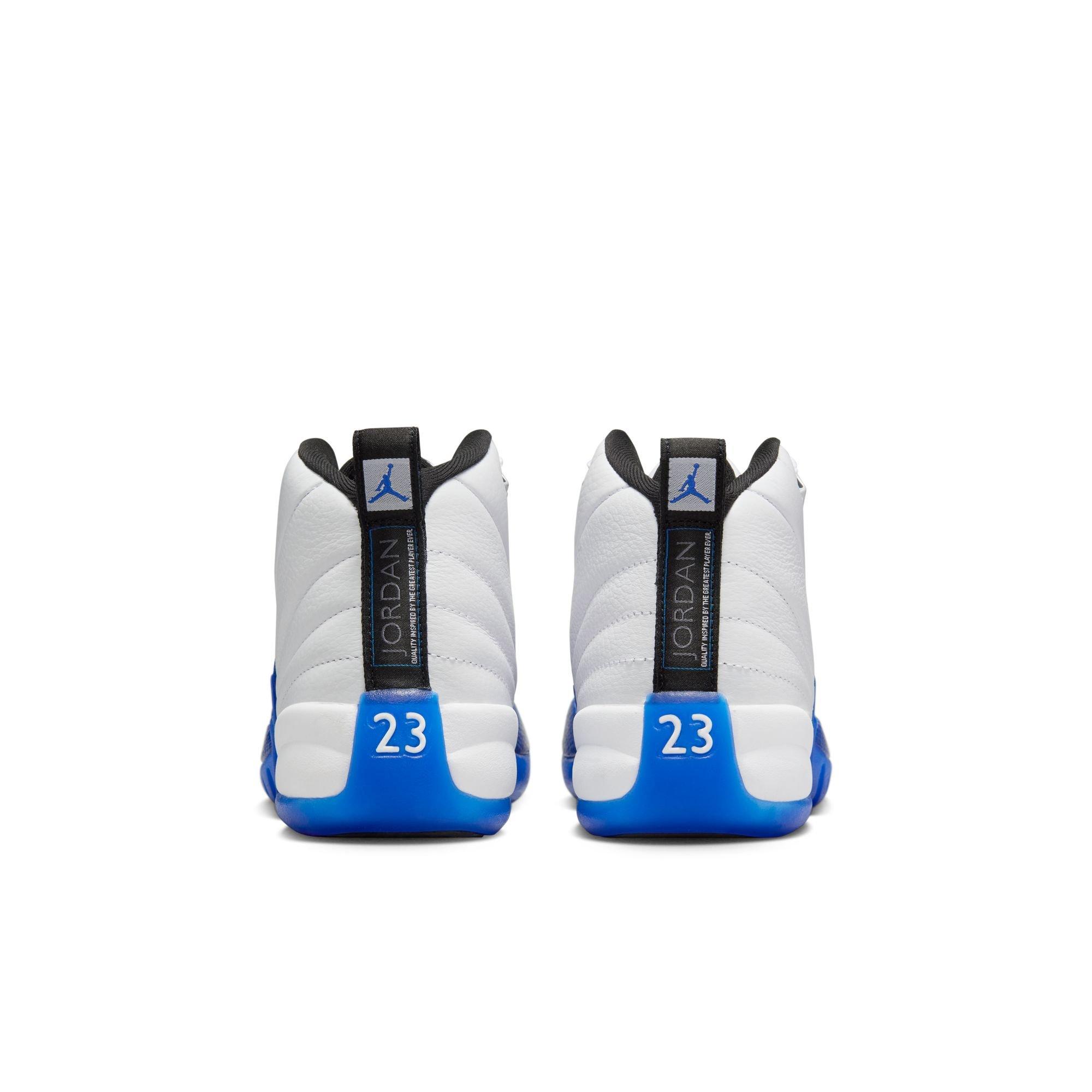 Jordan 12 Retro "White and Game Royal" Grade School Kids' Shoe