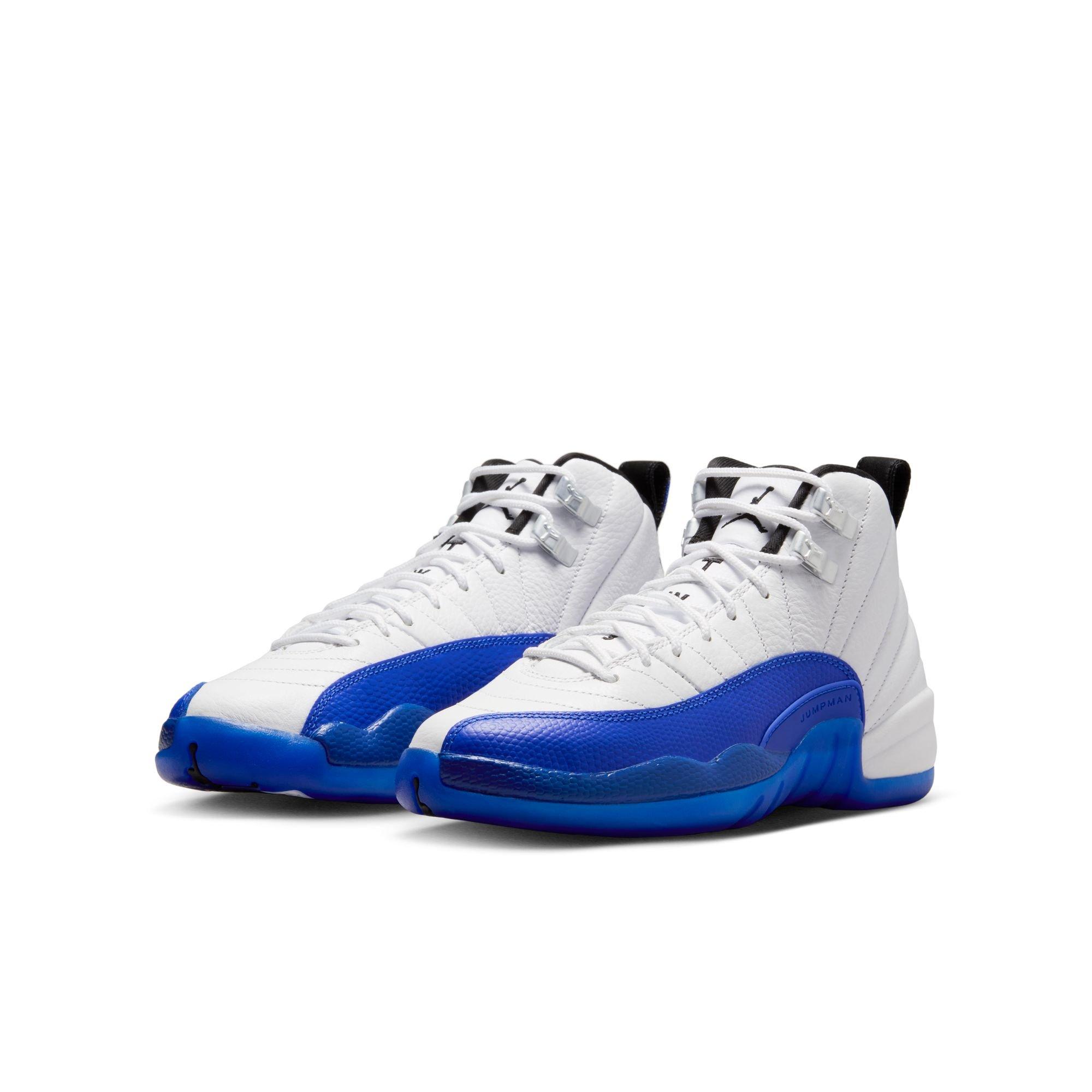 Jordan 12 Retro "White and Game Royal" Grade School Kids' Shoe