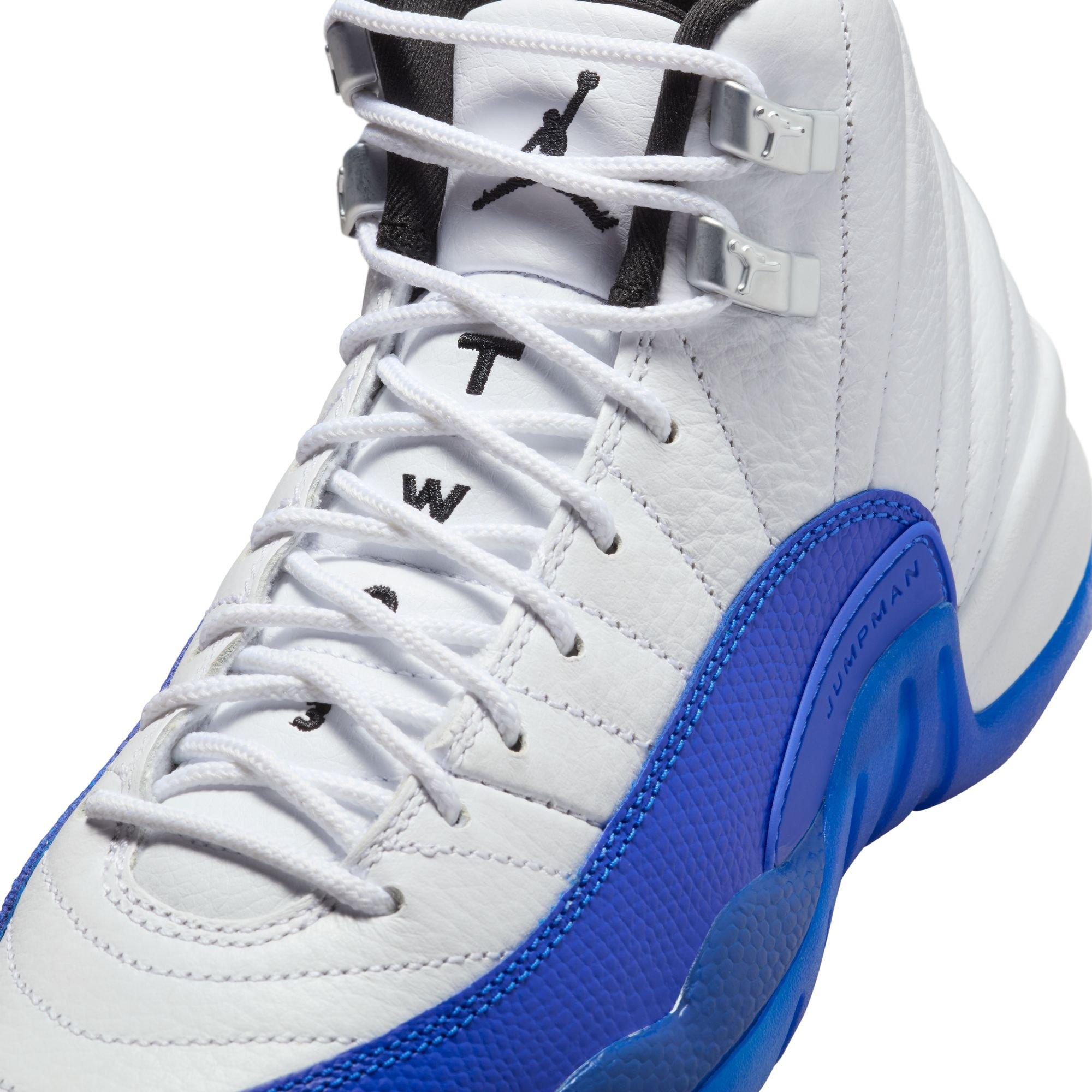 Jordan 12 Retro "White and Game Royal" Grade School Kids' Shoe