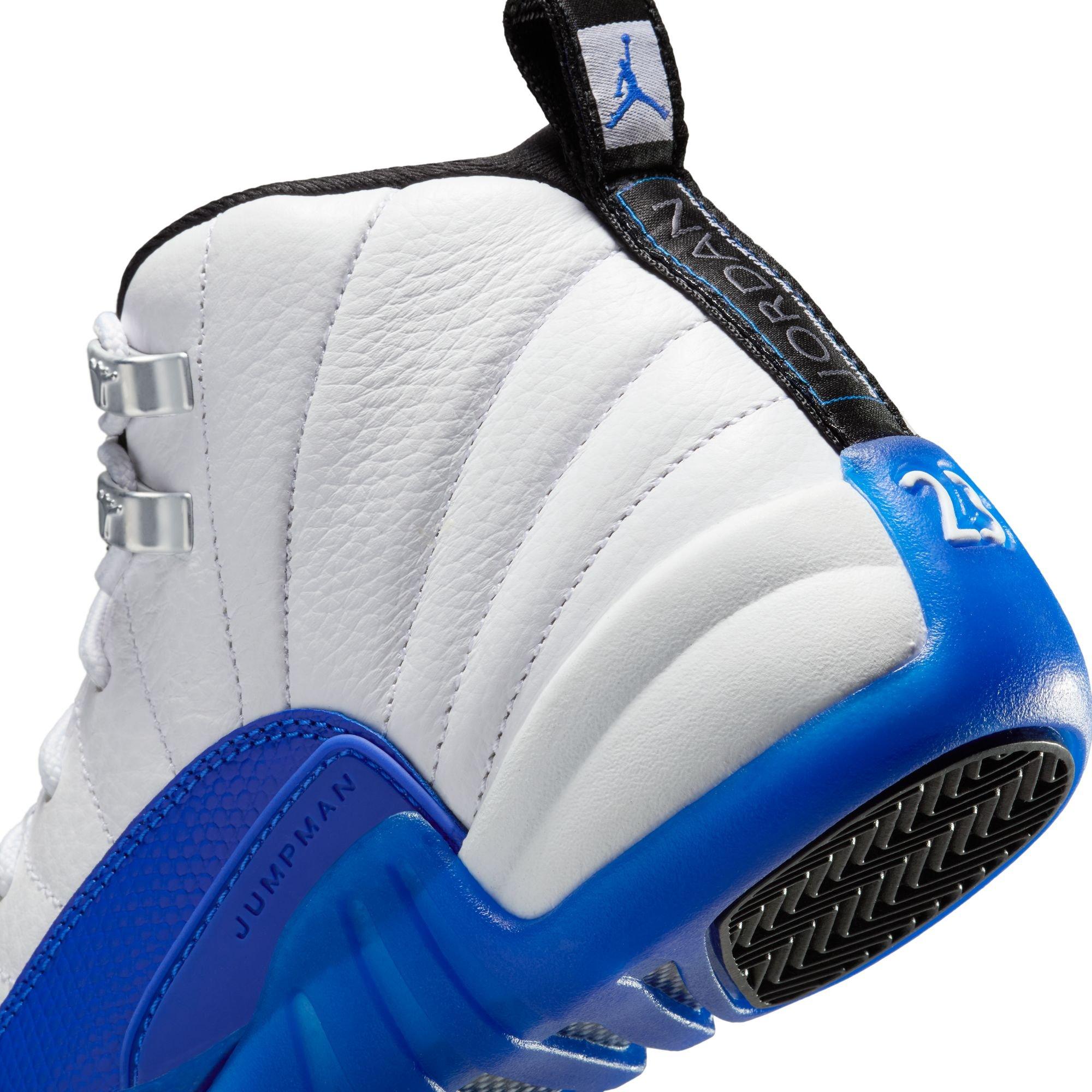 Jordan 12 Retro "White and Game Royal" Grade School Kids' Shoe