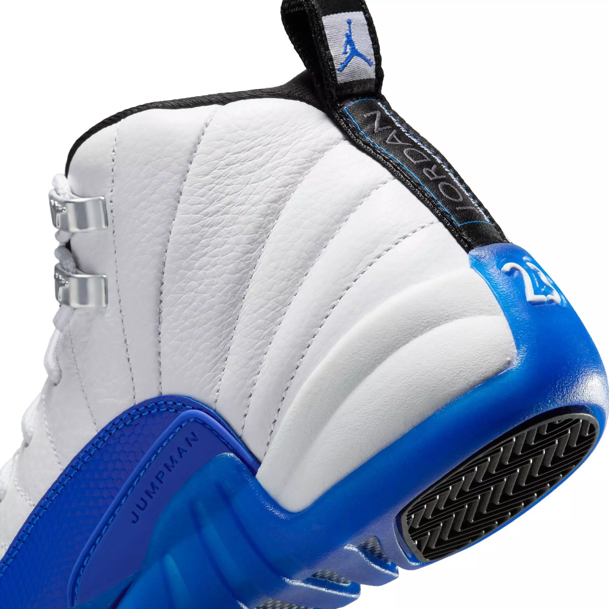 Jordan 12 Retro "White and Game Royal" Grade School Kids' Shoe - WHITE/BLACK/GAME ROYAL