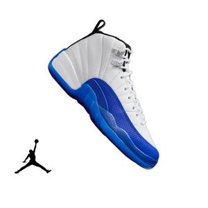 Jordan 12s blue and white best sale