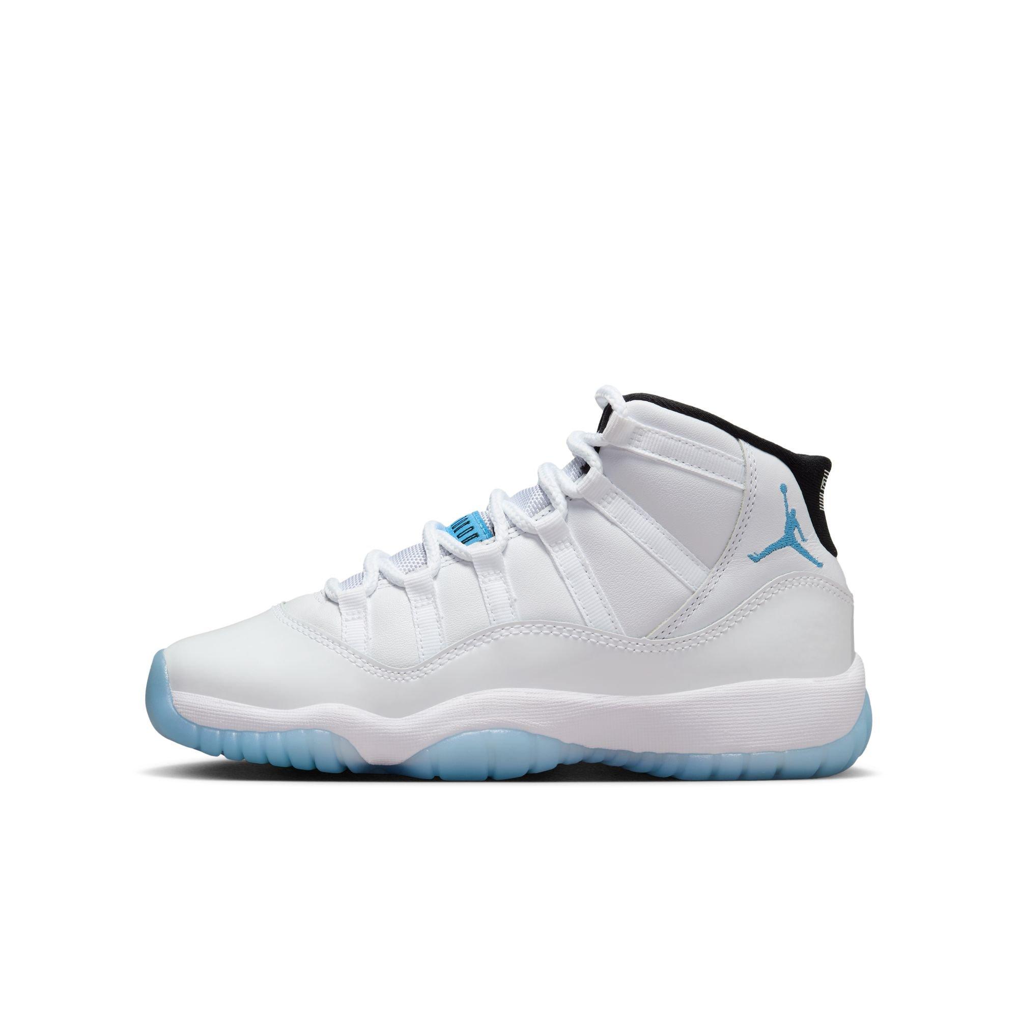 Jordan 11 Retro "Legend Blue" Grade School Kids' Shoe - WHITE/LEGEND BLUE/BLACK Thumbnail View 6
