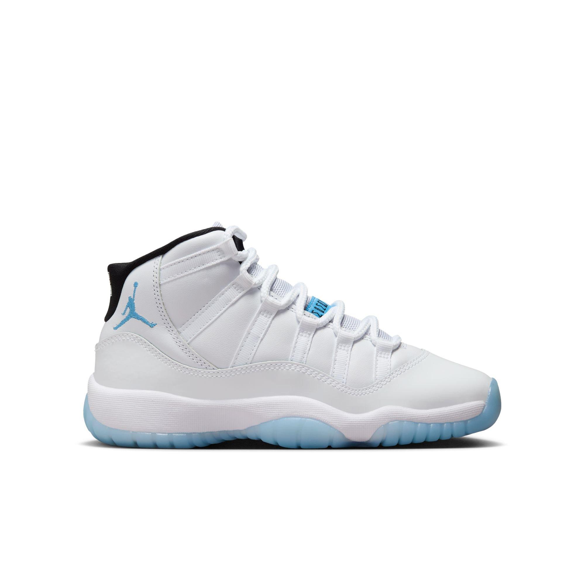 Jordan 11 Retro "Legend Blue" Grade School Kids' Shoe - WHITE/LEGEND BLUE/BLACK