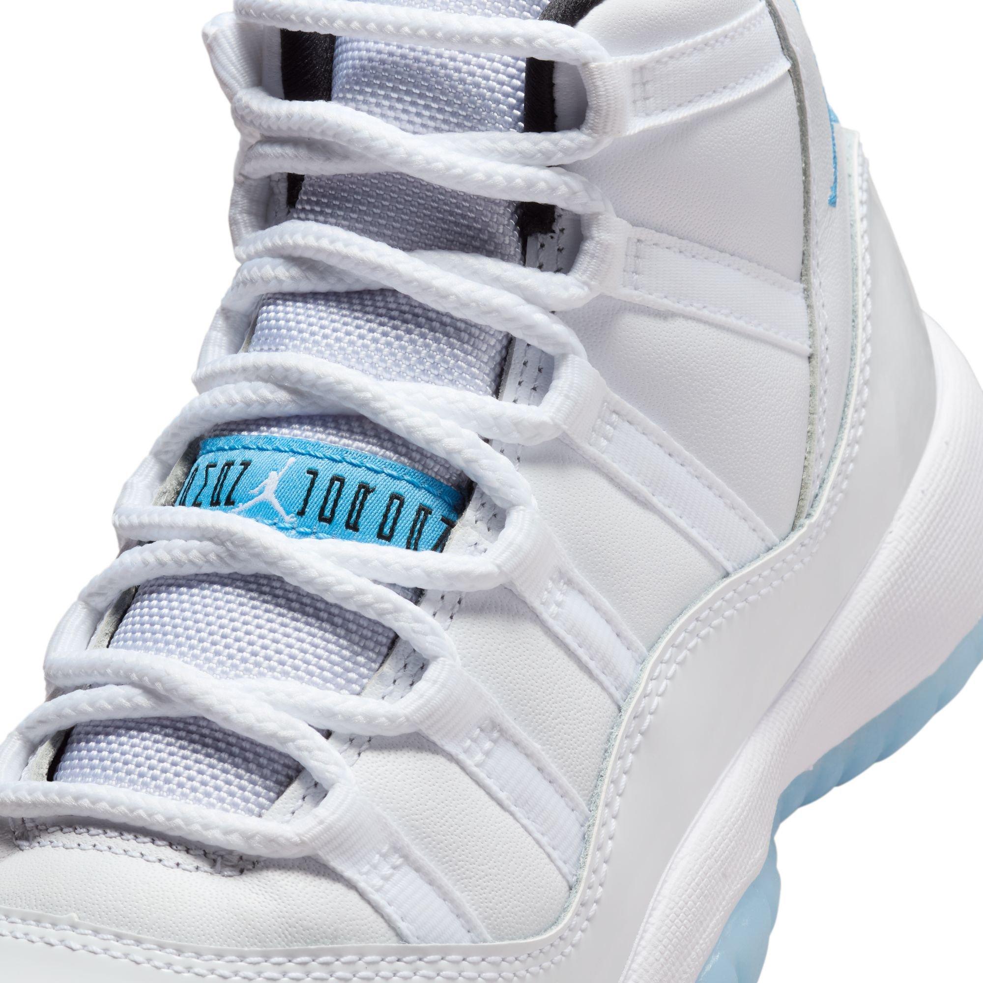 Jordan 11 Retro "Legend Blue" Grade School Kids' Shoe - WHITE/LEGEND BLUE/BLACK Thumbnail View 4