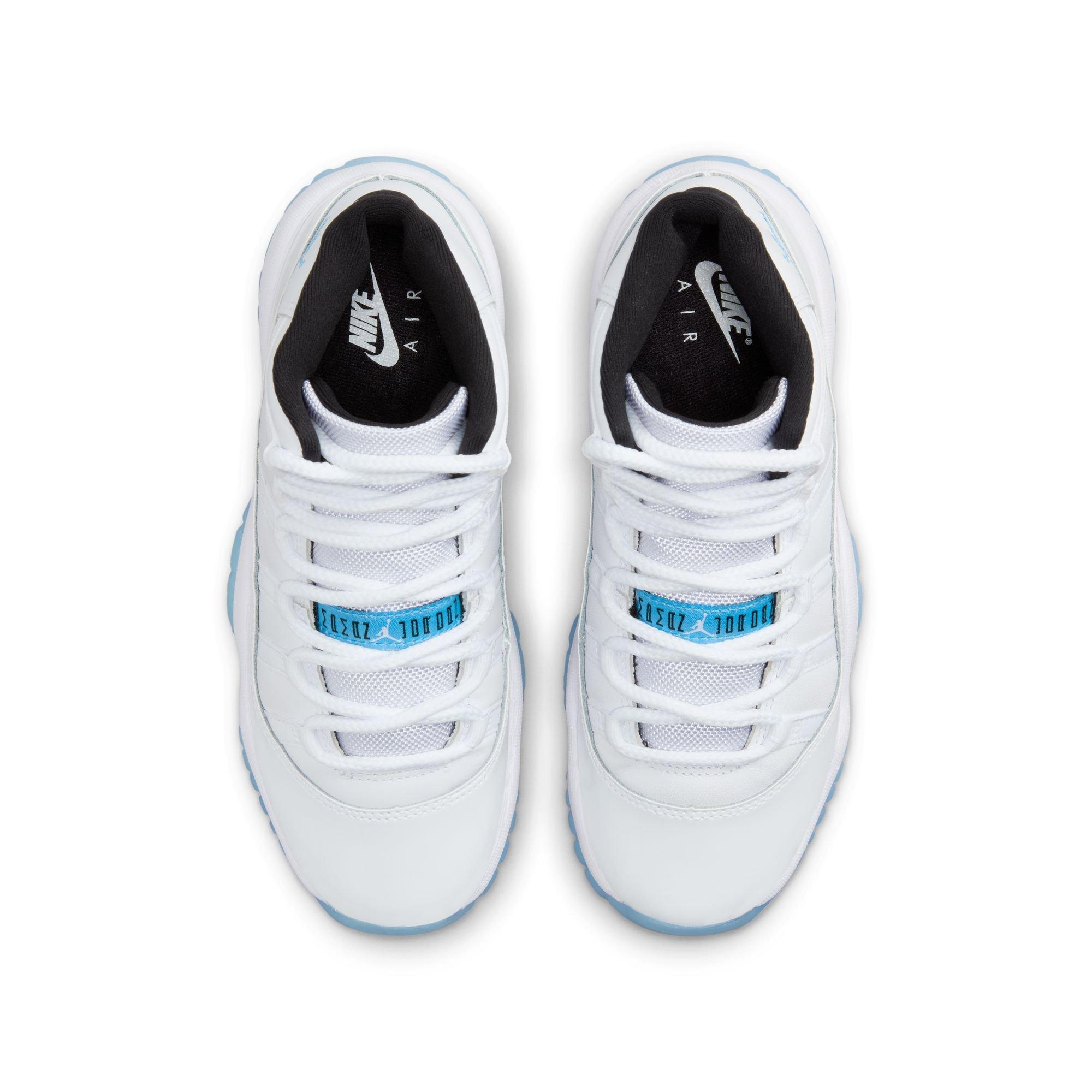 Jordan 11 Retro "Legend Blue" Grade School Kids' Shoe - WHITE/LEGEND BLUE/BLACK Thumbnail View 9