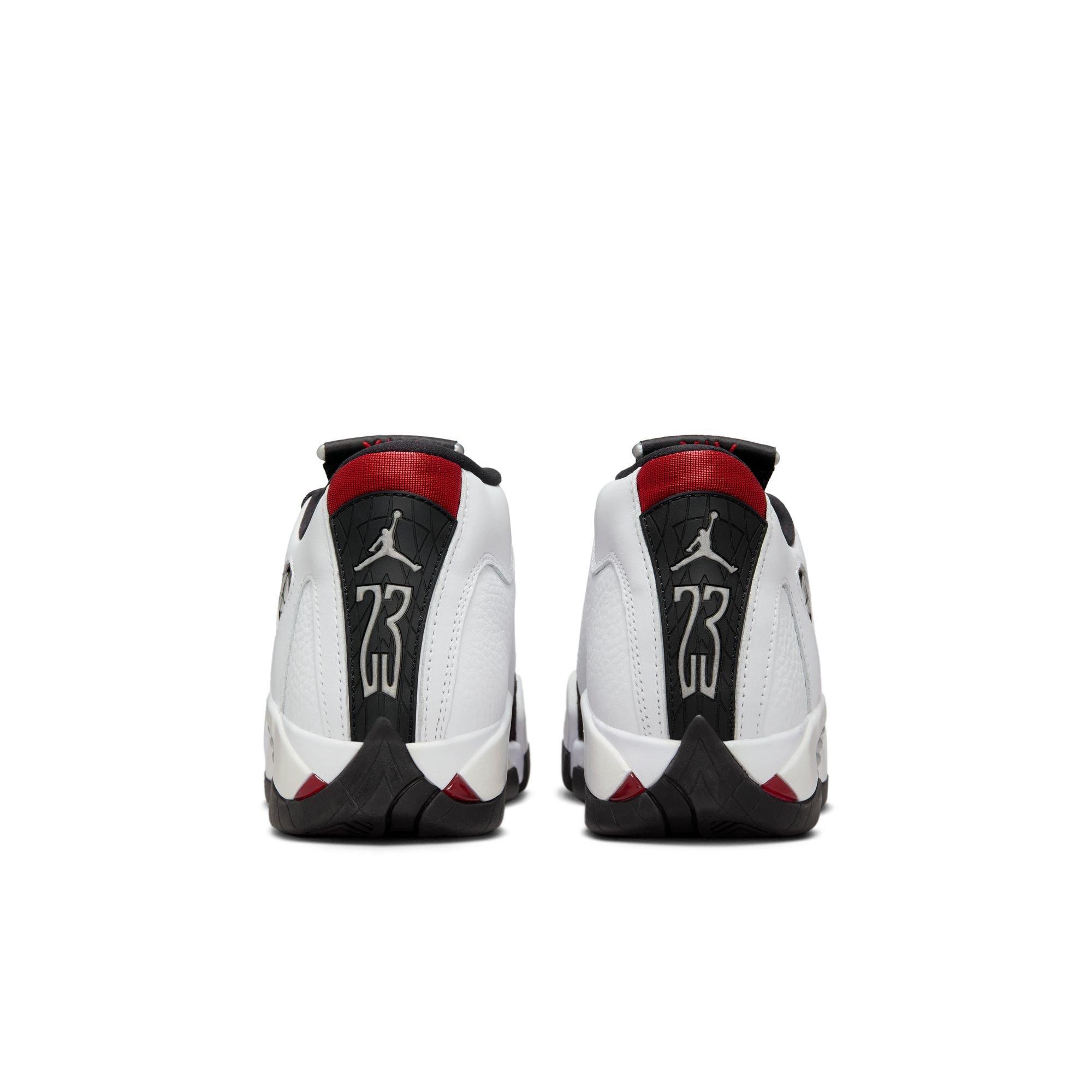 Jordan 14 Retro "Black Toe" Grade School Kids' Shoe - WHITE/VARSITY RED/BLACK Thumbnail View 11