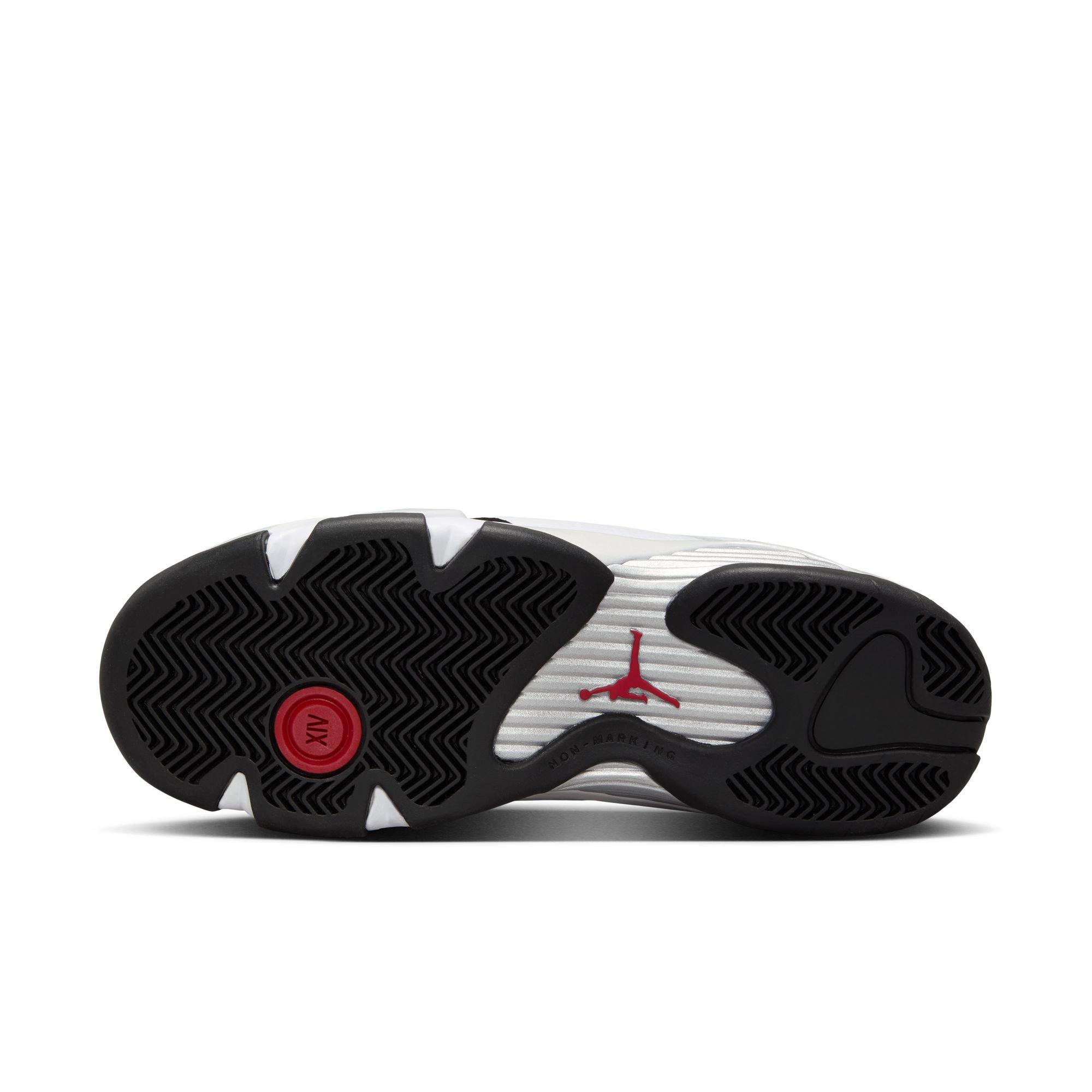 Jordan 14 Retro "Black Toe" Grade School Kids' Shoe - WHITE/VARSITY RED/BLACK Thumbnail View 13