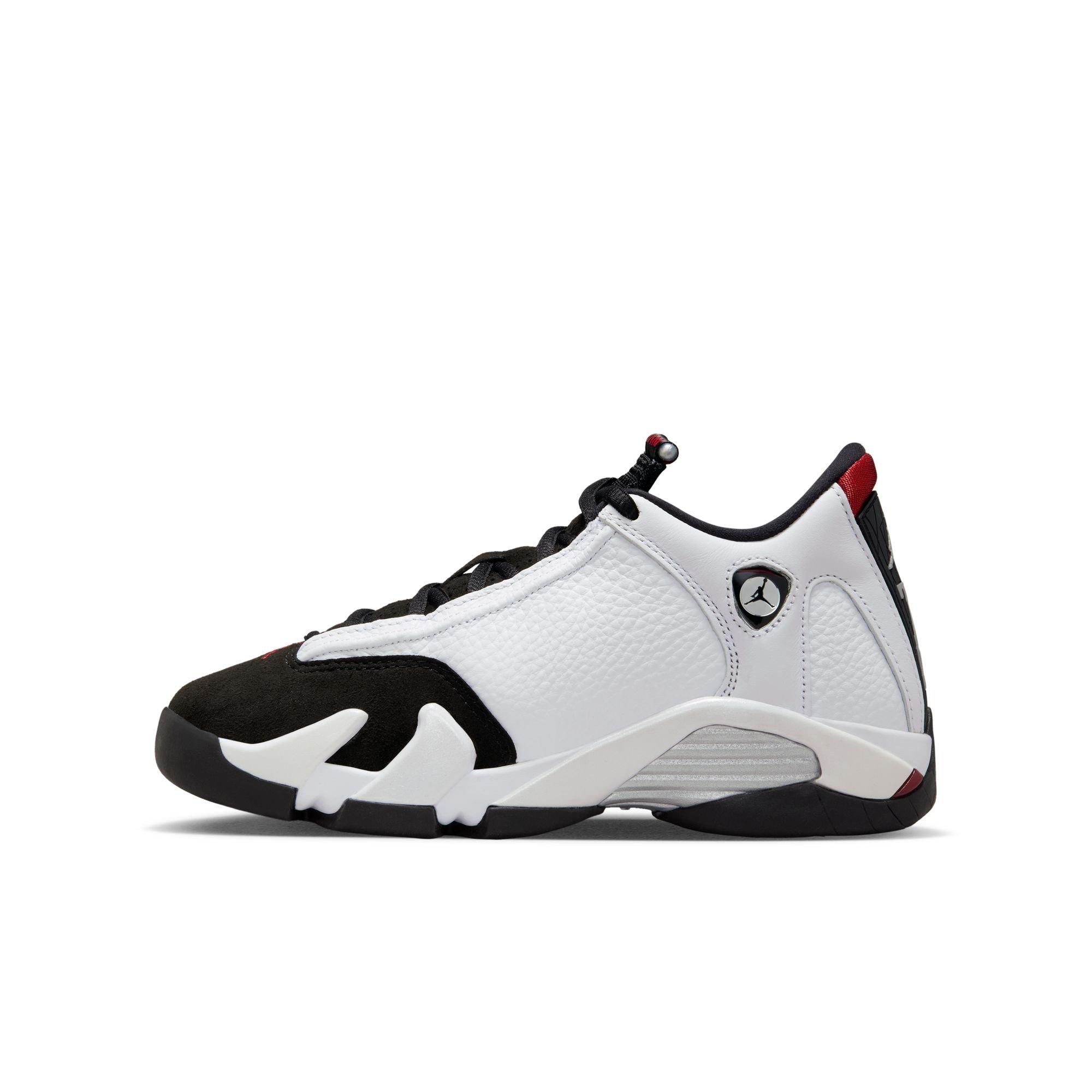 Jordan 14 Retro "Black Toe" Grade School Kids' Shoe - WHITE/VARSITY RED/BLACK Thumbnail View 9