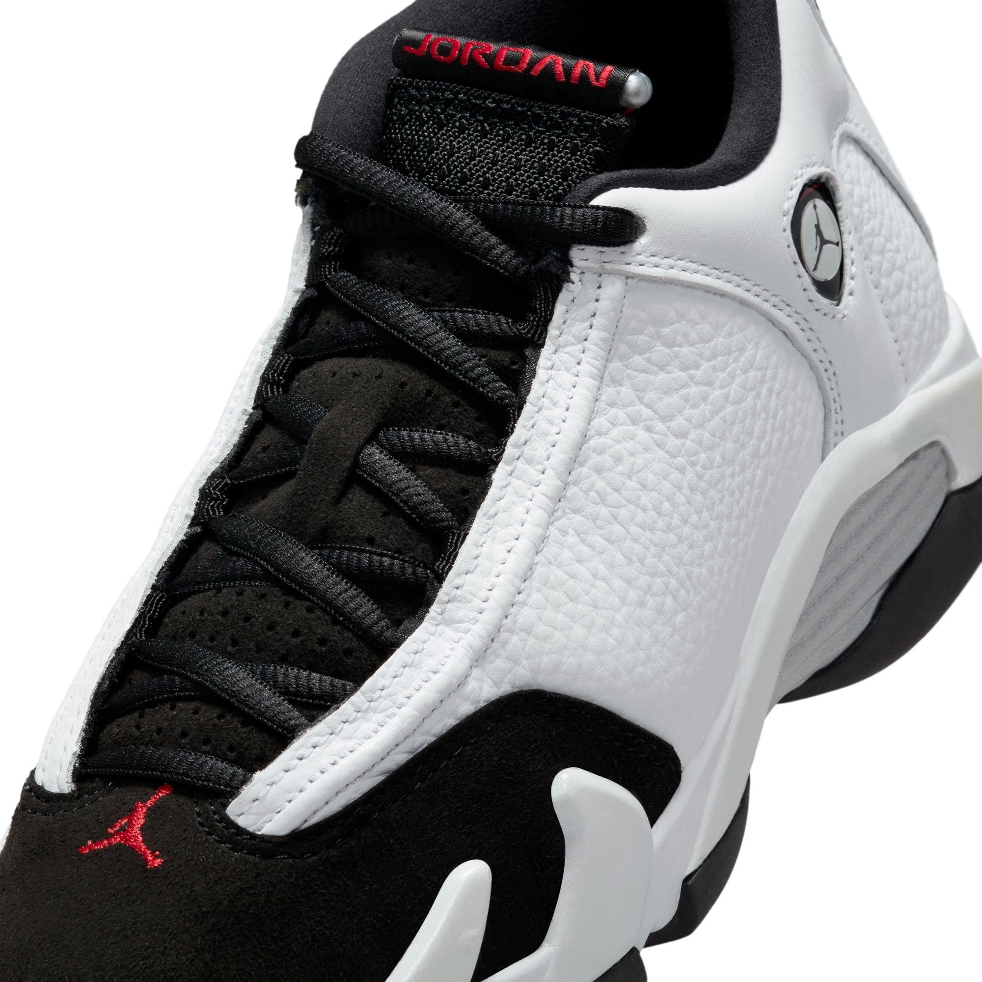 Jordan 14 Retro "Black Toe" Grade School Kids' Shoe - WHITE/VARSITY RED/BLACK Thumbnail View 4