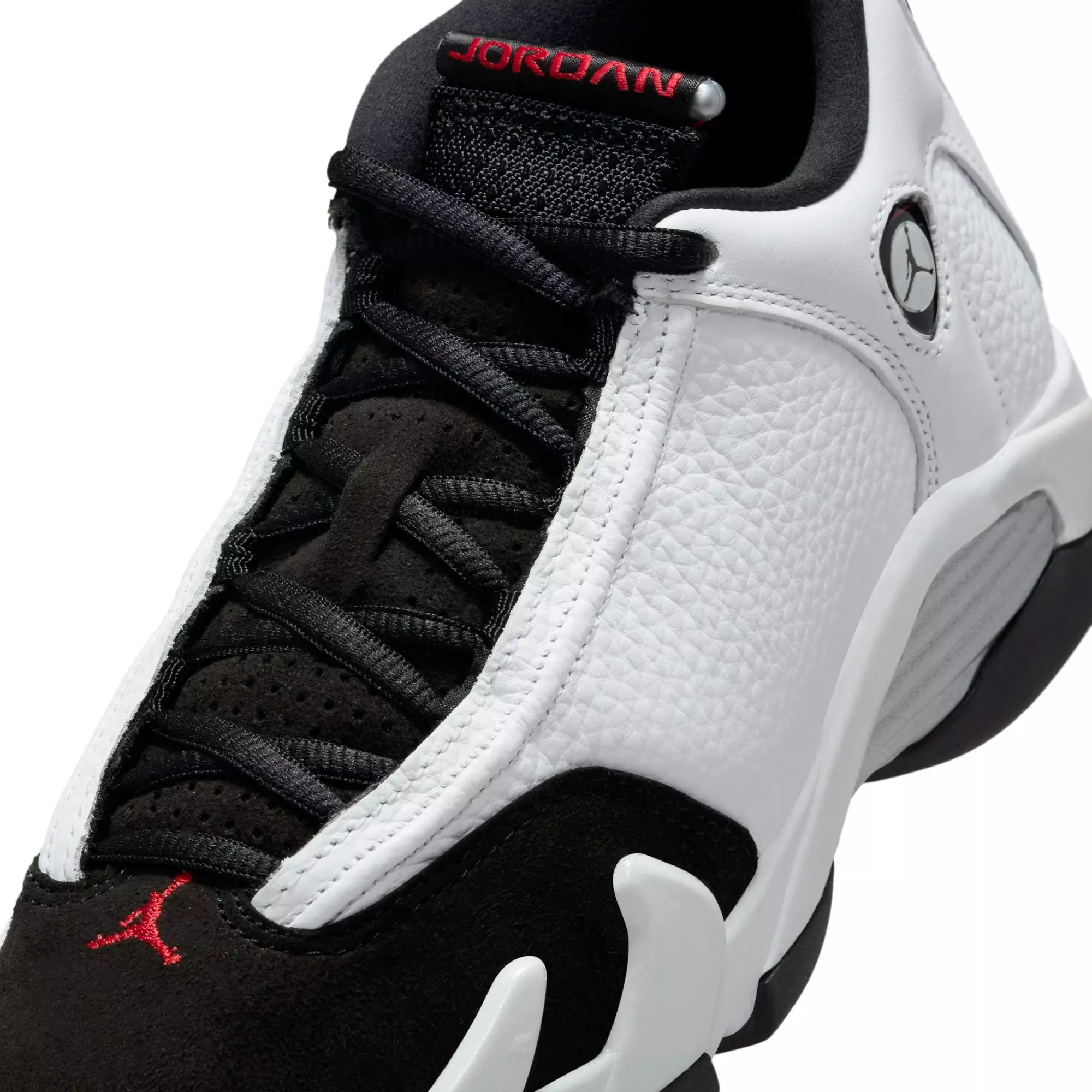 Jordan 14 Retro "Black Toe" Grade School Kids' Shoe - WHITE/VARSITY RED/BLACK