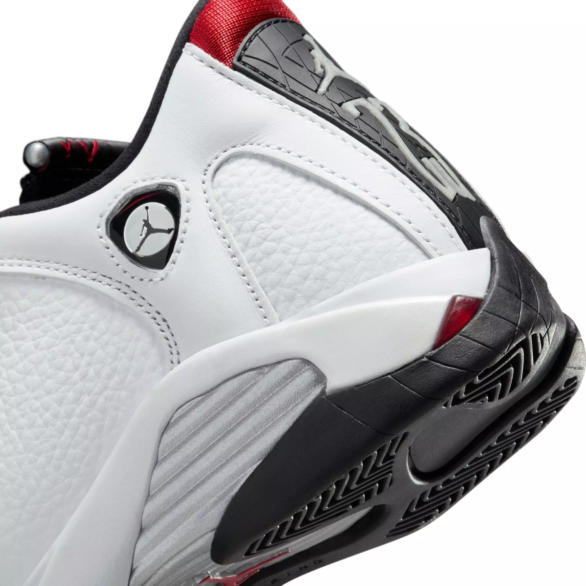 Jordan 14 Retro "Black Toe" Grade School Kids' Shoe - WHITE/VARSITY RED/BLACK