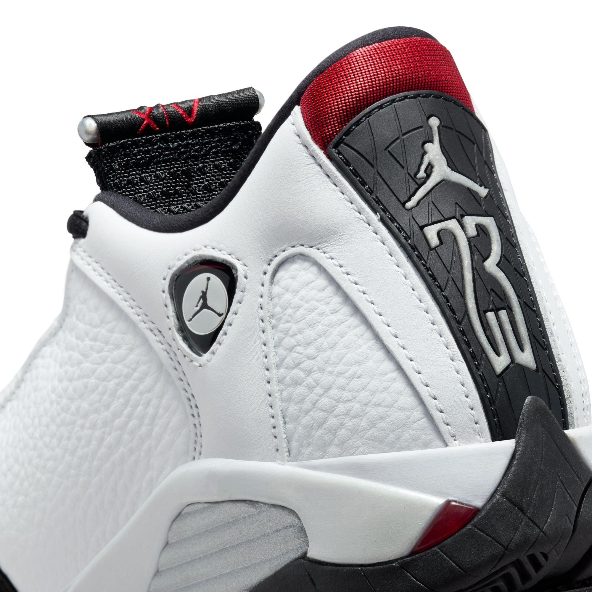 Jordan 14 Retro "Black Toe" Grade School Kids' Shoe - WHITE/VARSITY RED/BLACK Thumbnail View 6