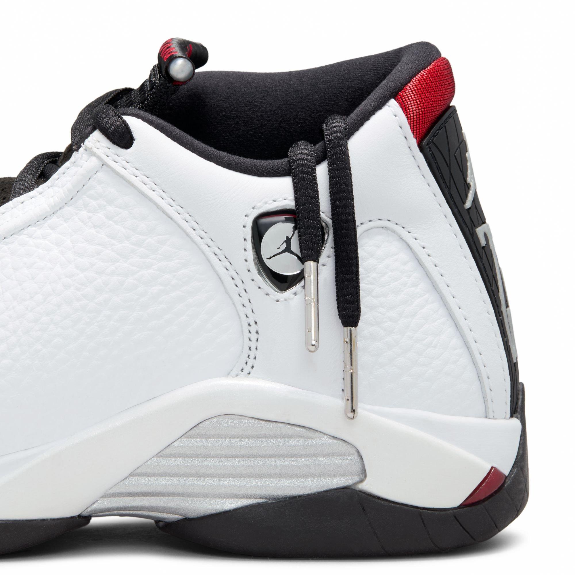 Jordan 14 Retro "Black Toe" Grade School Kids' Shoe - WHITE/VARSITY RED/BLACK Thumbnail View 7
