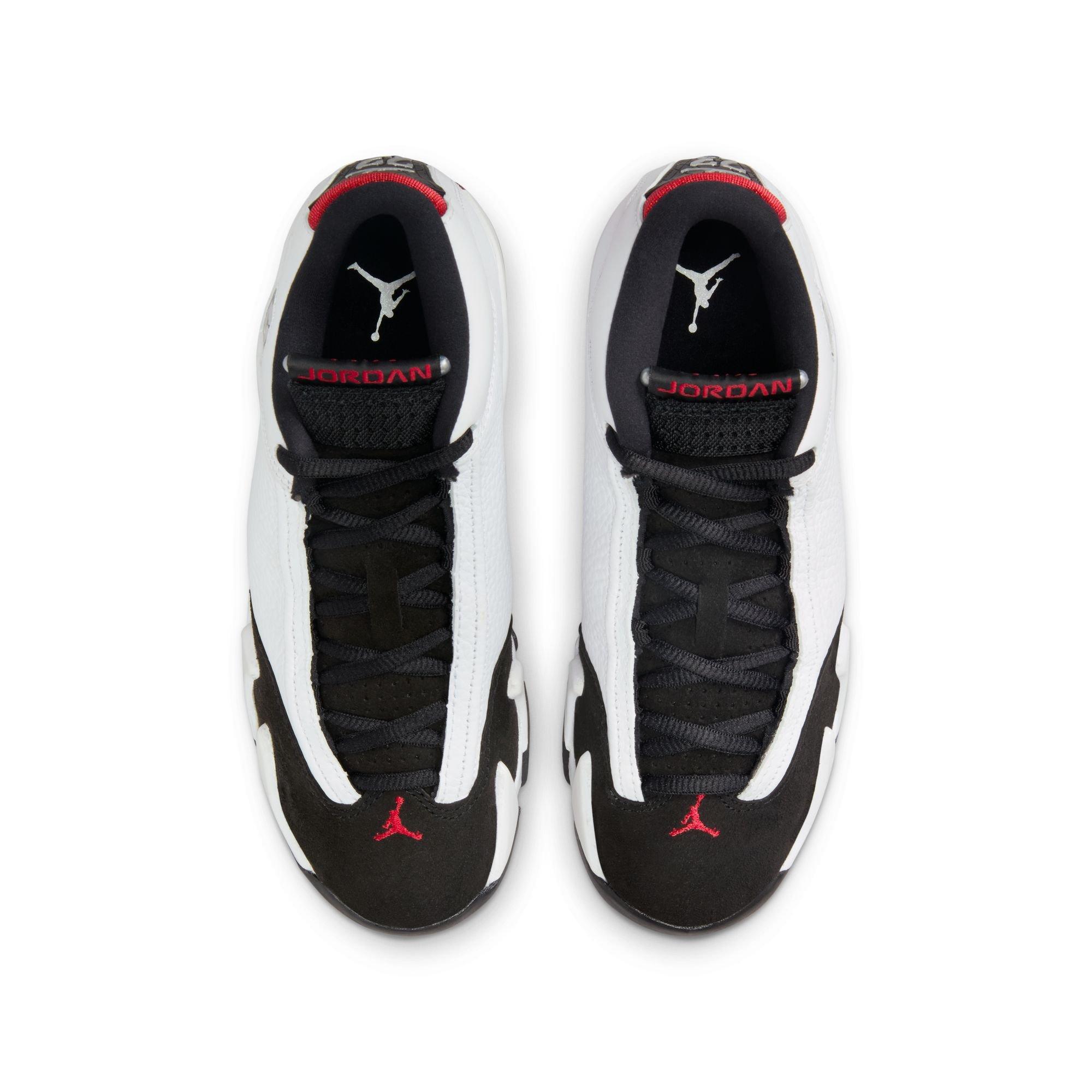 Jordan 14 Retro "Black Toe" Grade School Kids' Shoe - WHITE/VARSITY RED/BLACK Thumbnail View 12