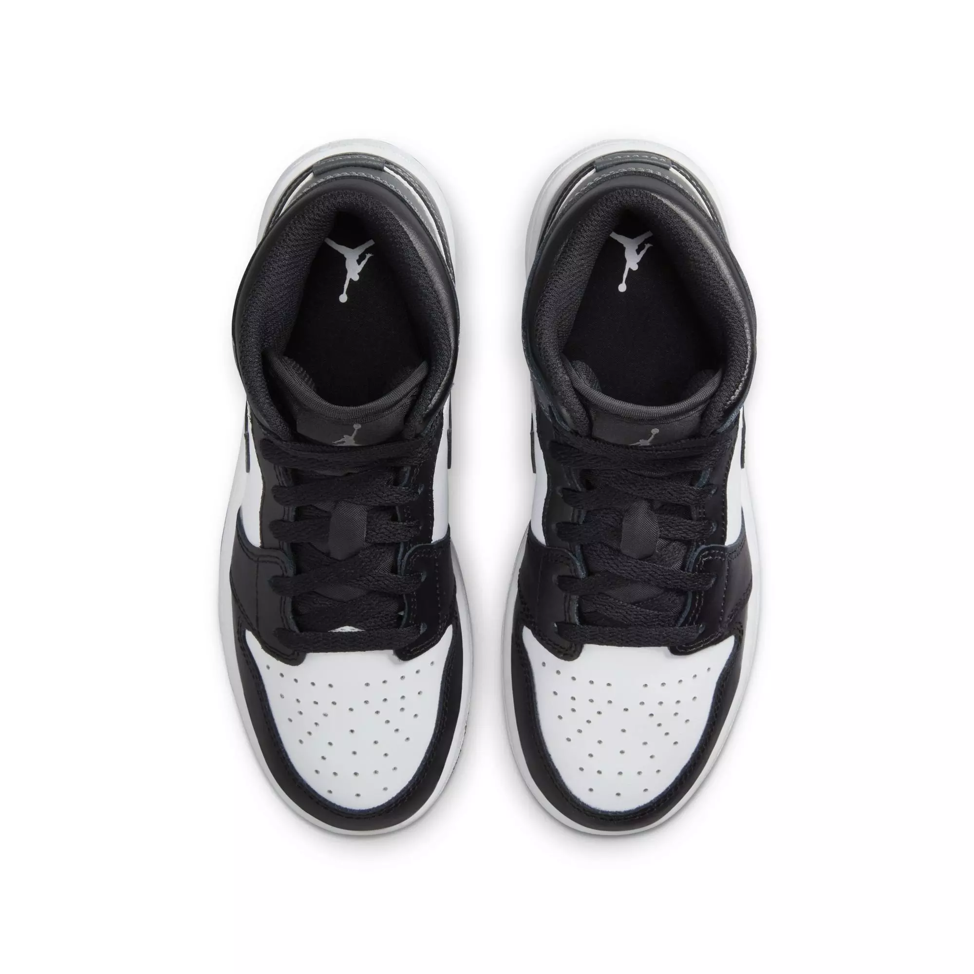 Jordan 1 Mid "Black/Iron Grey/White" Grade School Boys' Shoe - BLACK/GREY/WHITE