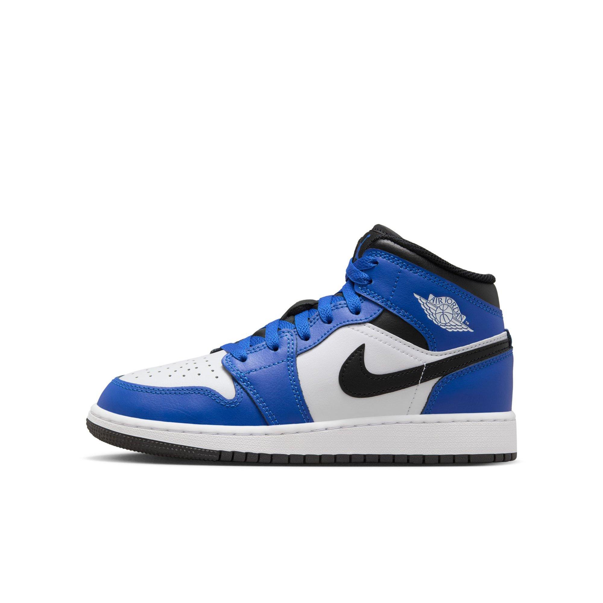 Jordan 1 Mid Grade School Boys' "Game Royal/Black/White" Shoe