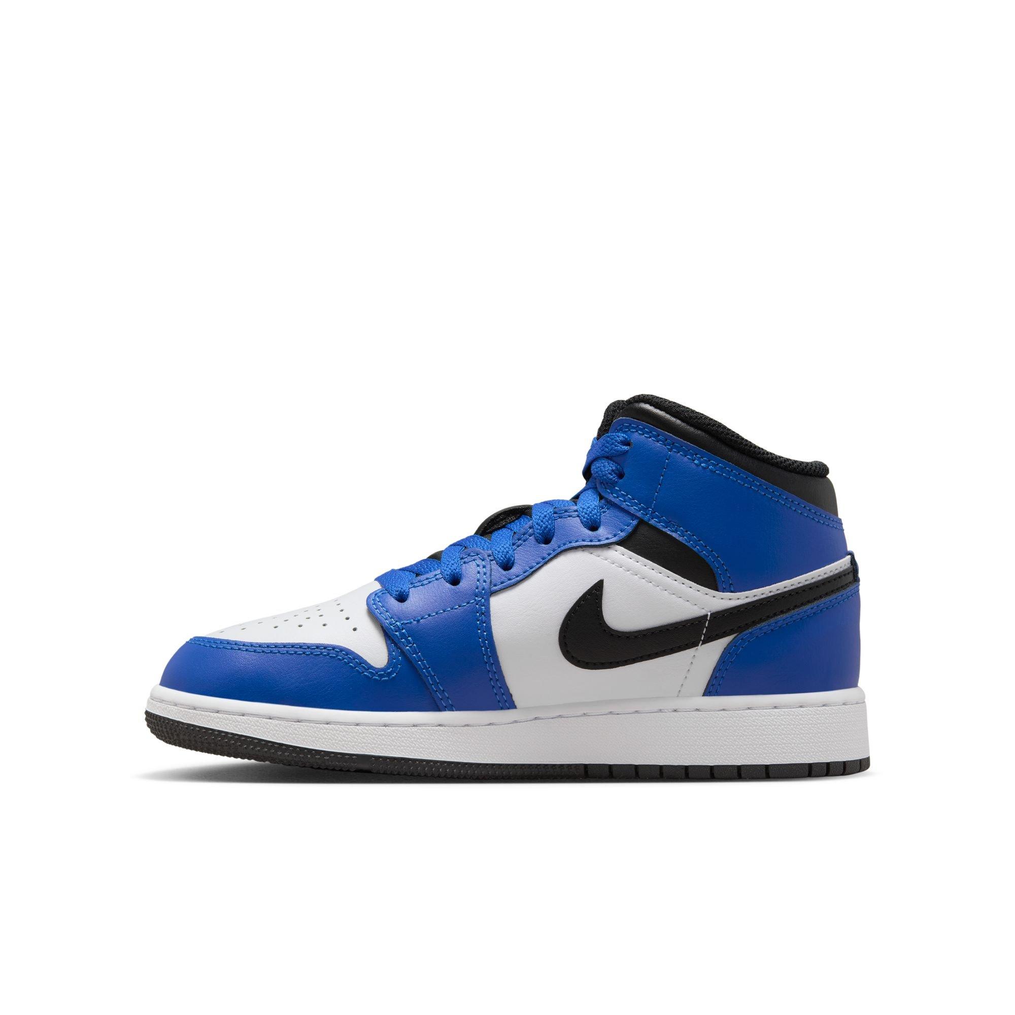 Jordan 1 Mid Grade School Boys' "Game Royal/Black/White" Shoe