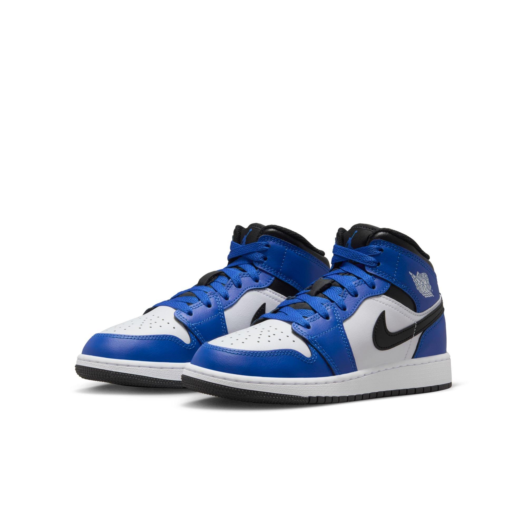 Jordan 1 Mid Grade School Boys' "Game Royal/Black/White" Shoe