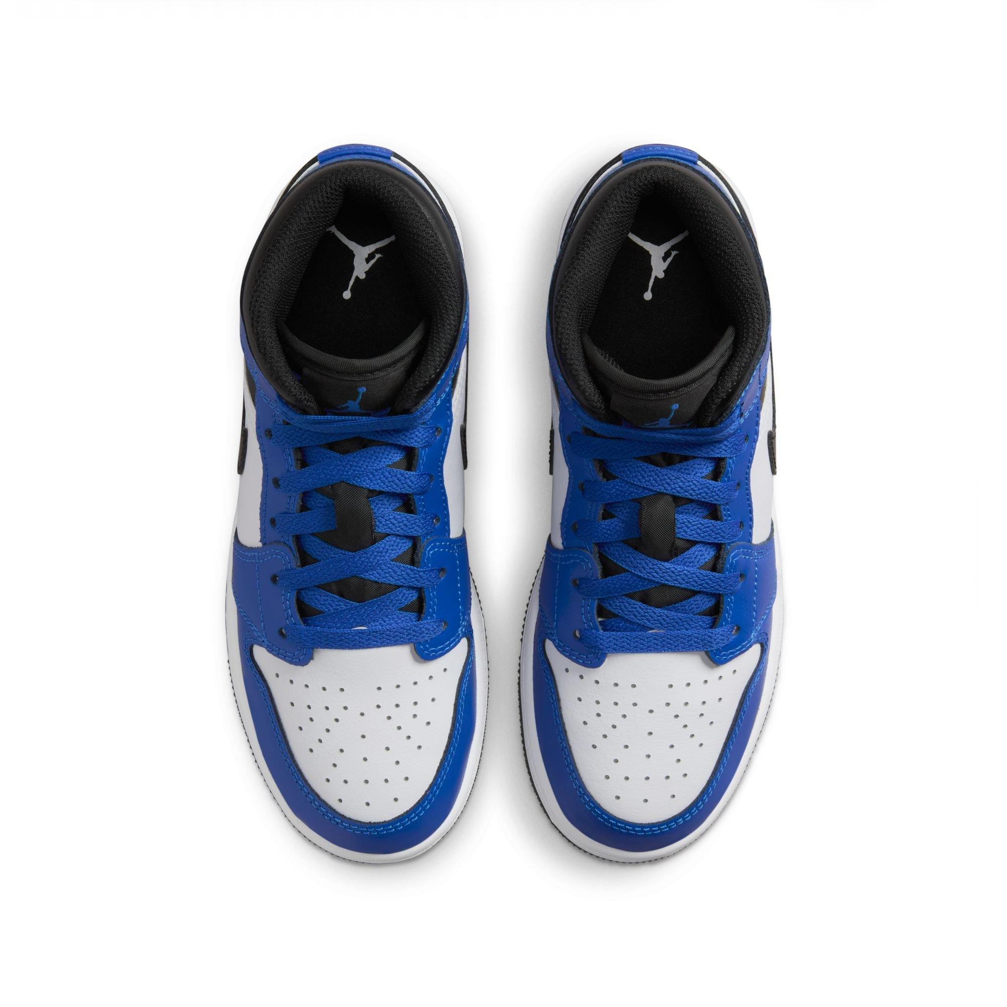 Jordan 1 Mid Grade School Boys' "Game Royal/Black/White" Shoe