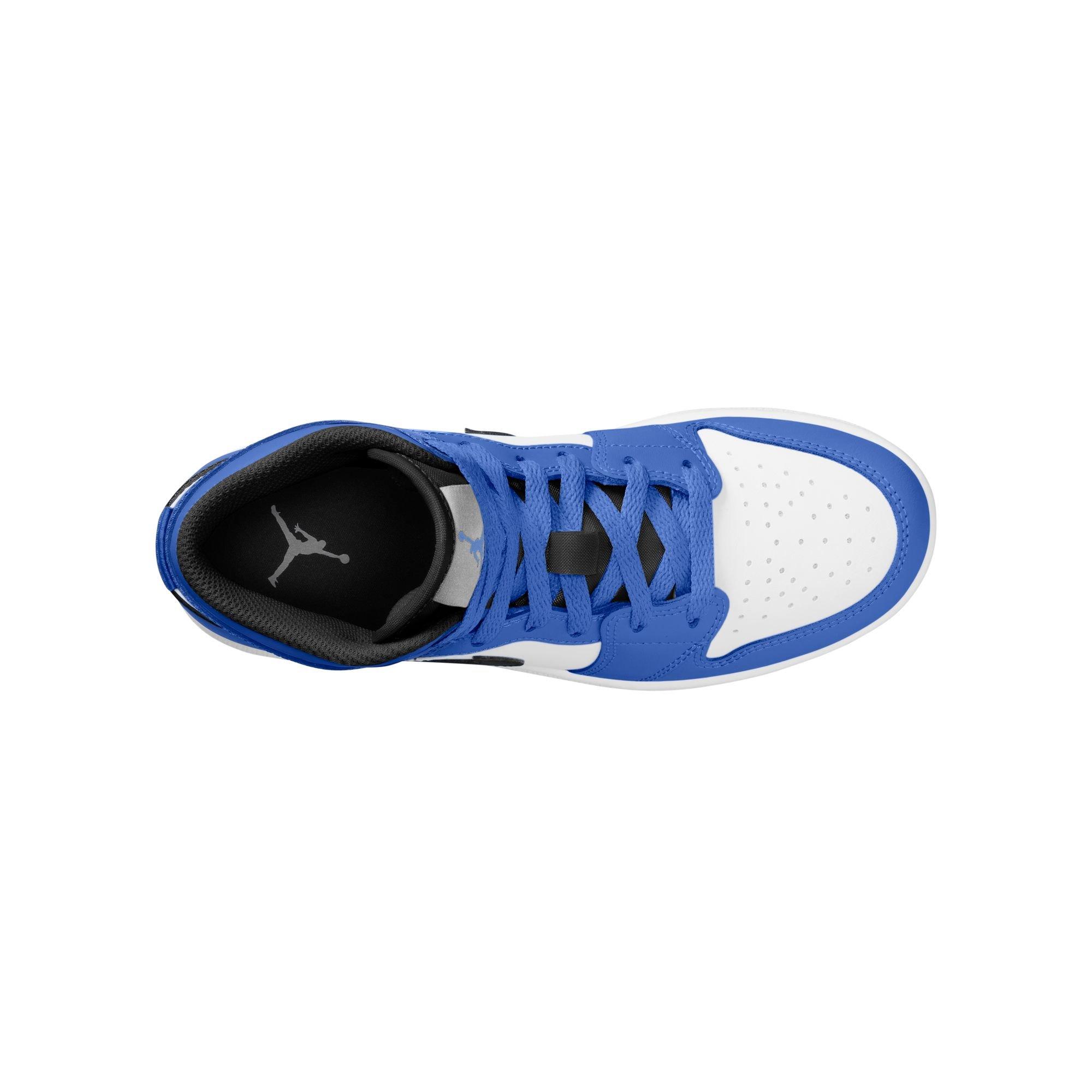 Jordan 1 Mid Grade School Boys' "Game Royal/Black/White" Shoe