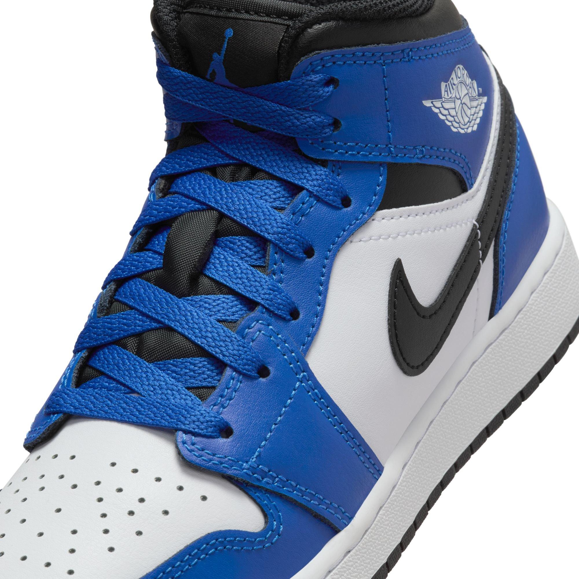 Jordan 1 Mid Grade School Boys' "Game Royal/Black/White" Shoe