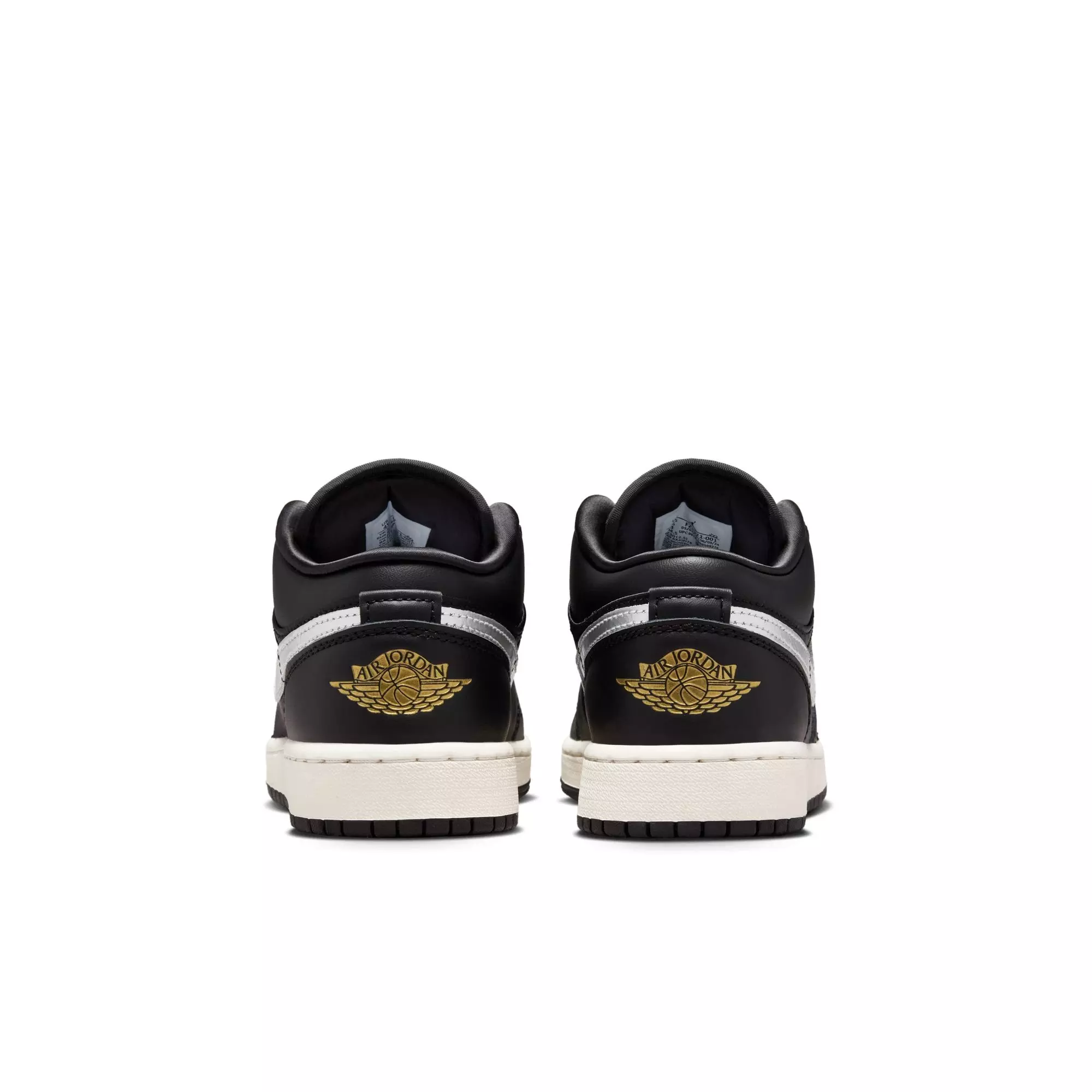 Jordan 1 Low SE "Black/Metallic Silver/Sail/Metallic Gold" Grade School Boys' Shoe - BLACK/SILVER