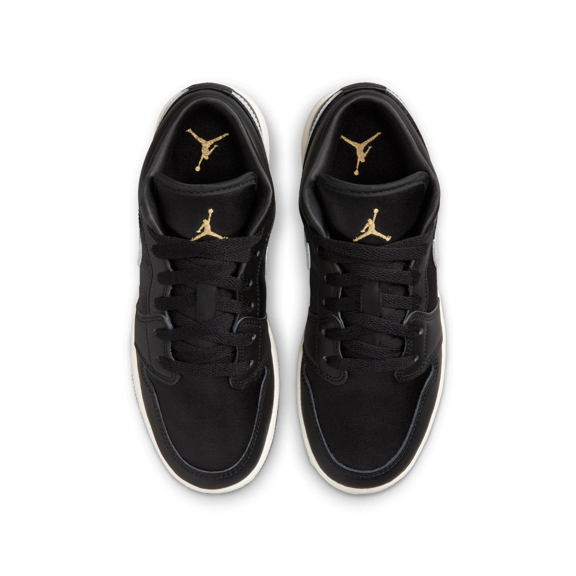 Jordan 1 Low SE Grade School Boys' "Black/Metallic Silver/Sail/Metallic Gold" Shoe