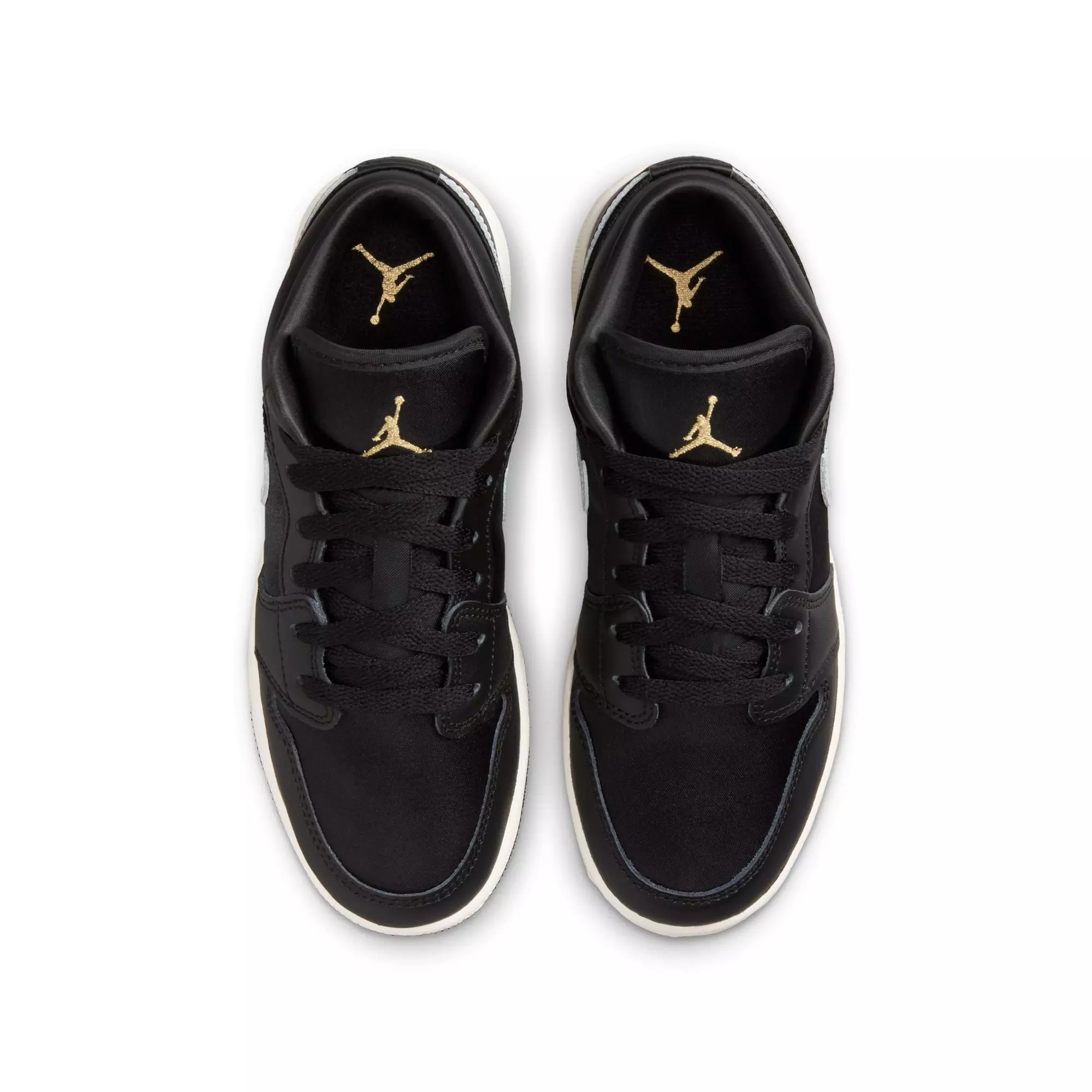 Jordan 1 Low SE "Black/Metallic Silver/Sail/Metallic Gold" Grade School Boys' Shoe - BLACK/SILVER