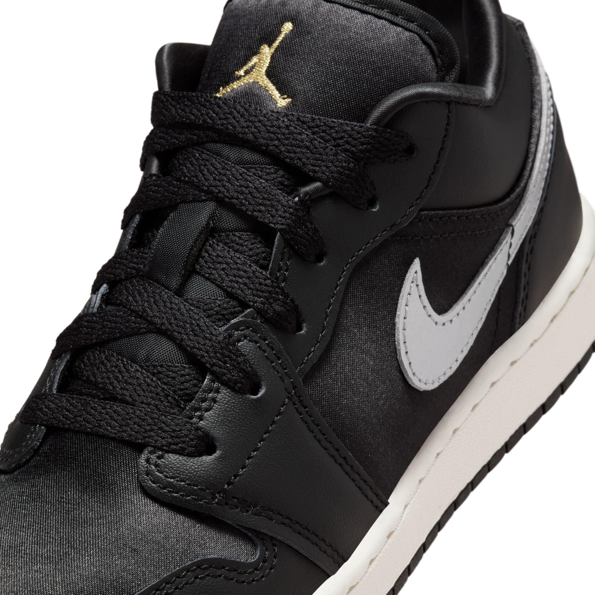 Jordan 1 Low SE Grade School Boys' "Black/Metallic Silver/Sail/Metallic Gold" Shoe