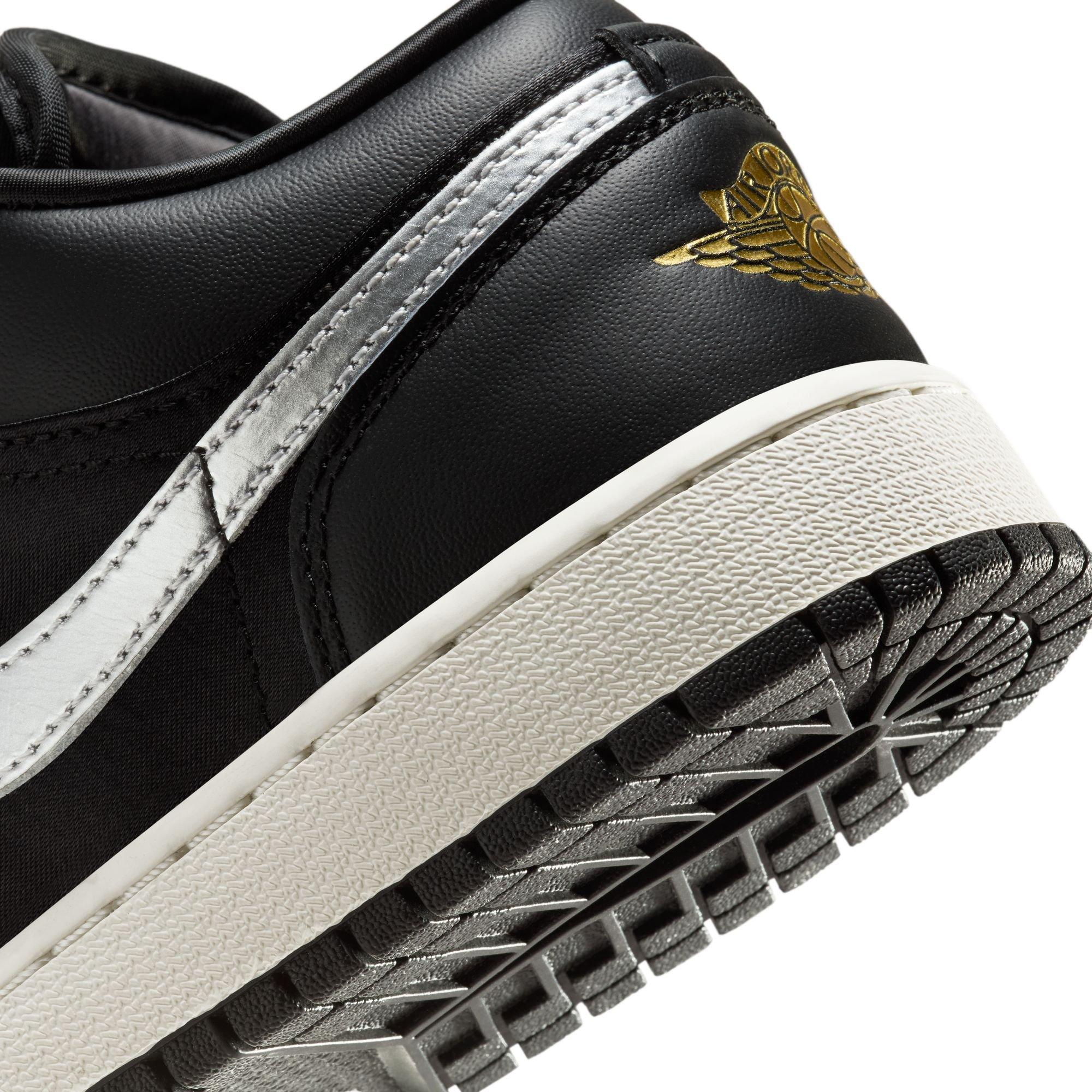 Jordan 1 Low SE Grade School Boys' "Black/Metallic Silver/Sail/Metallic Gold" Shoe