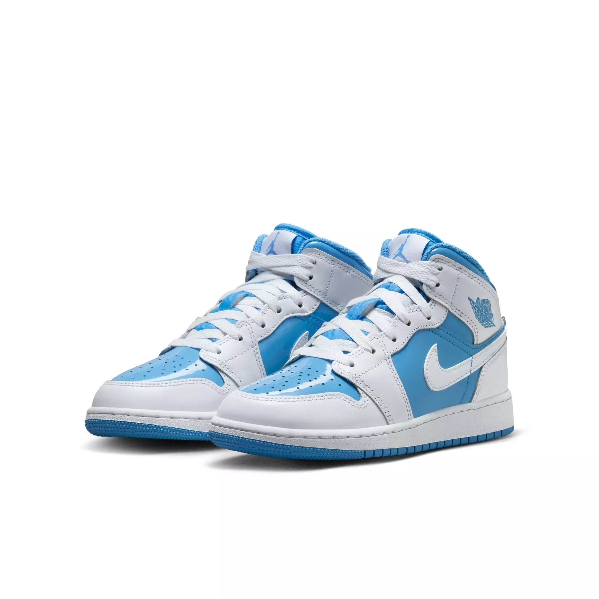 Jordan 1 Mid SE "White/Legend Blue" Grade School Boys' Shoe