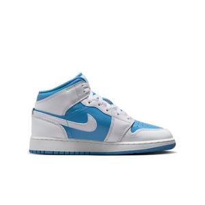 Jordan 1 Mid SE "White/Legend Blue" Grade School Boys' Shoe