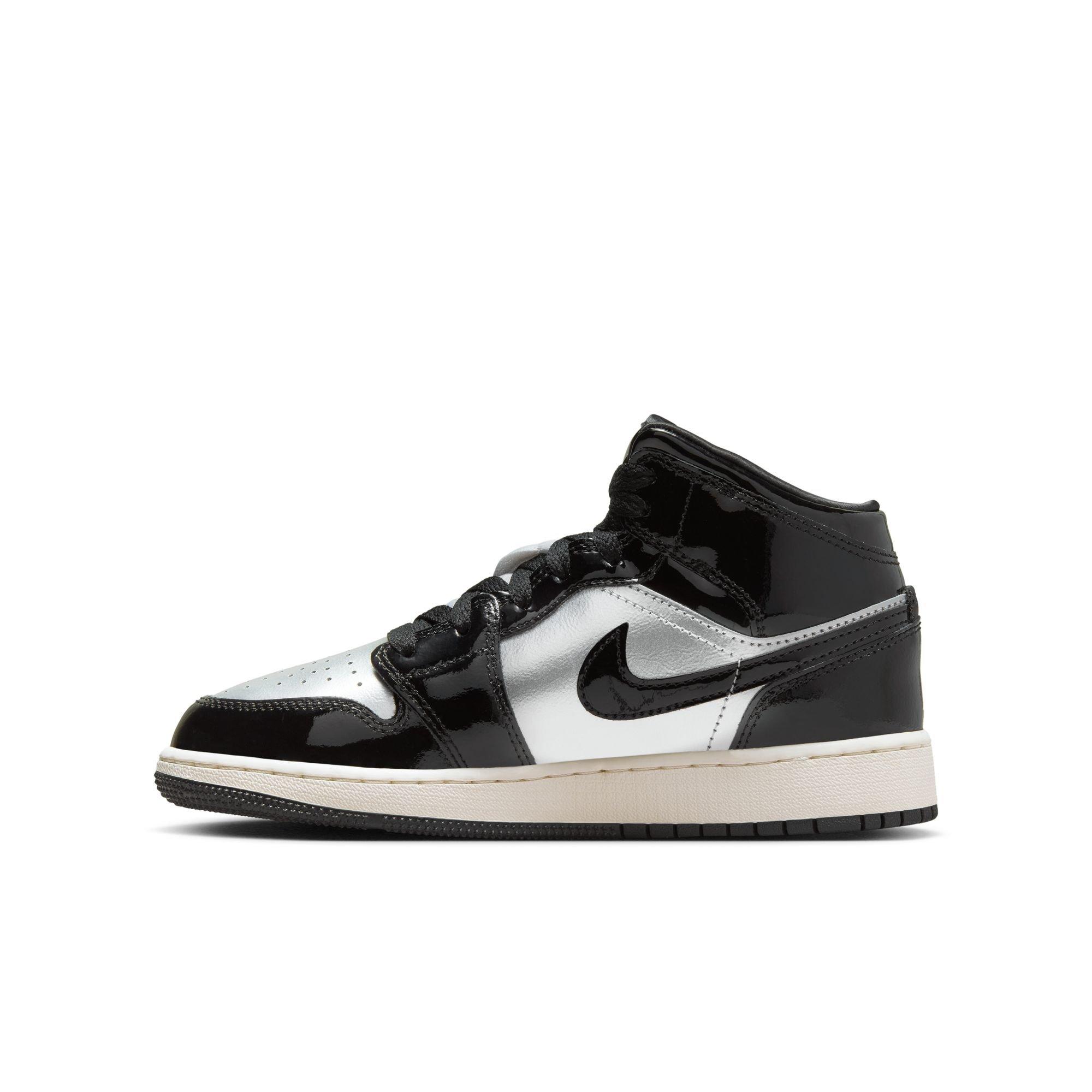 Jordan 1 Mid SE Grade School Boys' "Black/Metallic Gold/Metallic Silver" Shoe