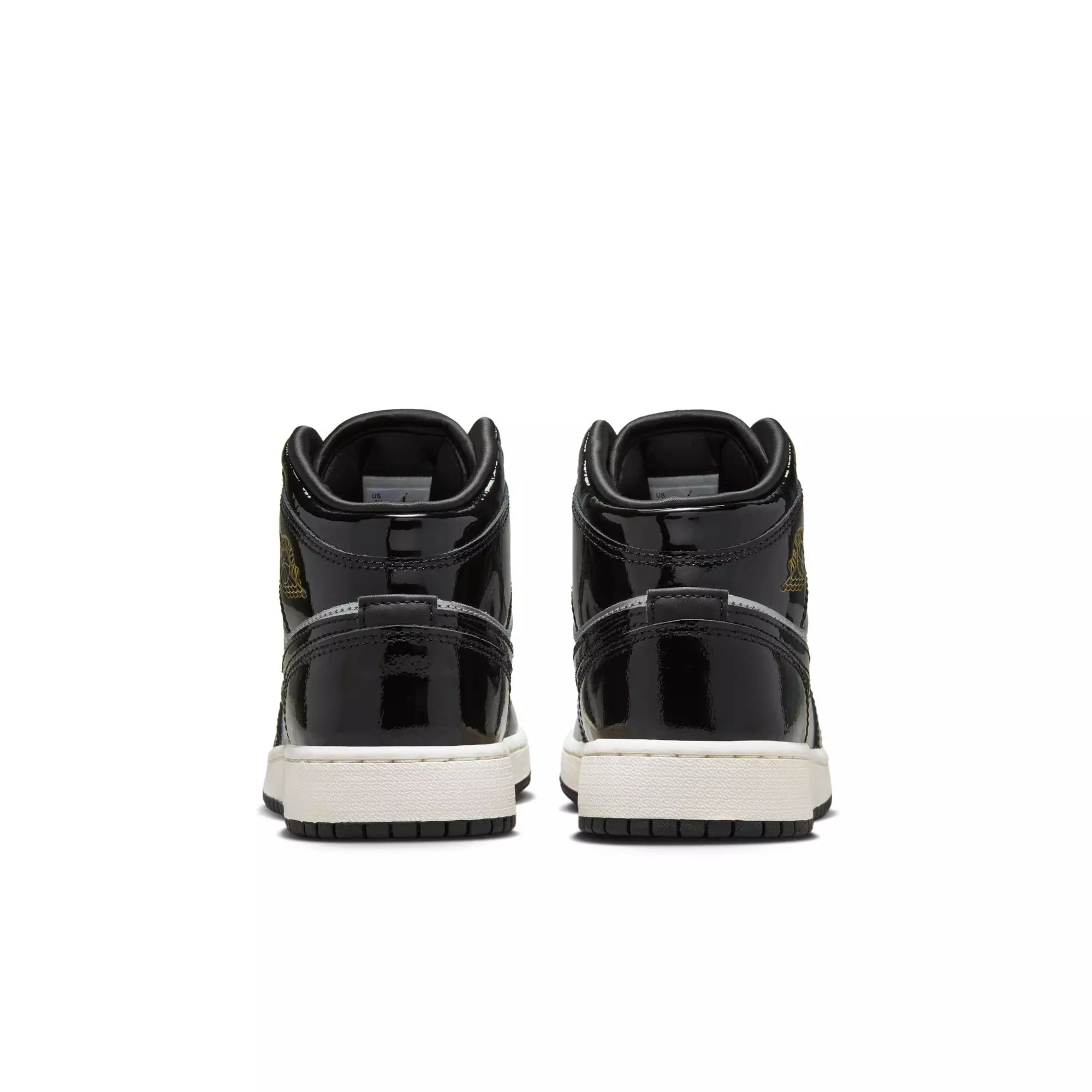 Jordan 1 Mid SE "Black/Metallic Gold/Metallic Silver" Grade School Boys' Shoe - BLACK/SILVER