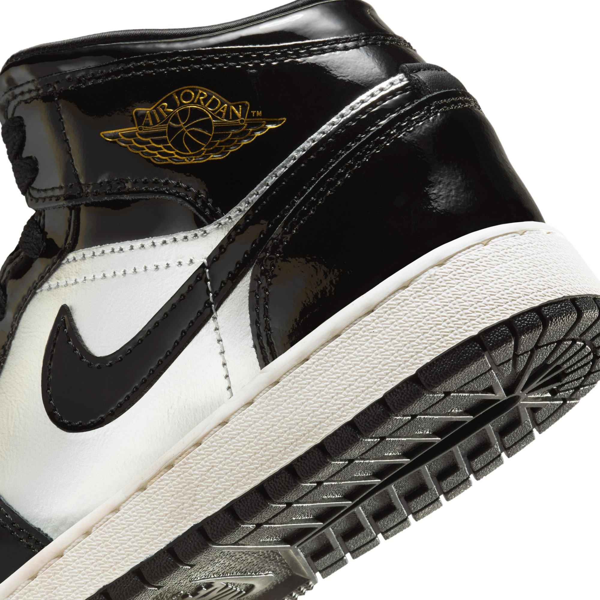 Jordan 1 Mid SE Grade School Boys' "Black/Metallic Gold/Metallic Silver" Shoe