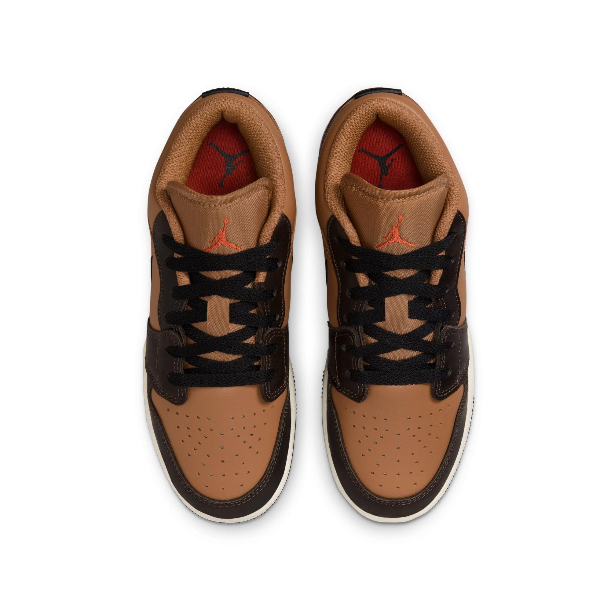 Jordan 1 Low Grade School Boys' "Flax/Baroque Brown/Vintage Coral" Shoe