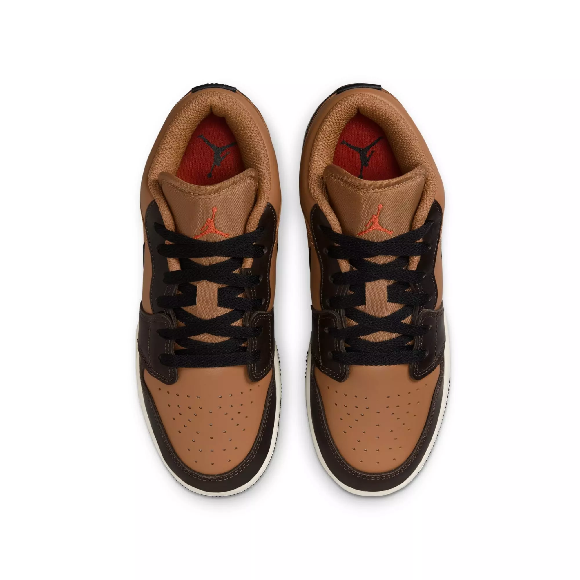Jordan 1 Low "Flax/Baroque Brown/Vintage Coral" Grade School Boys' Shoe - BROWN/KHAKI