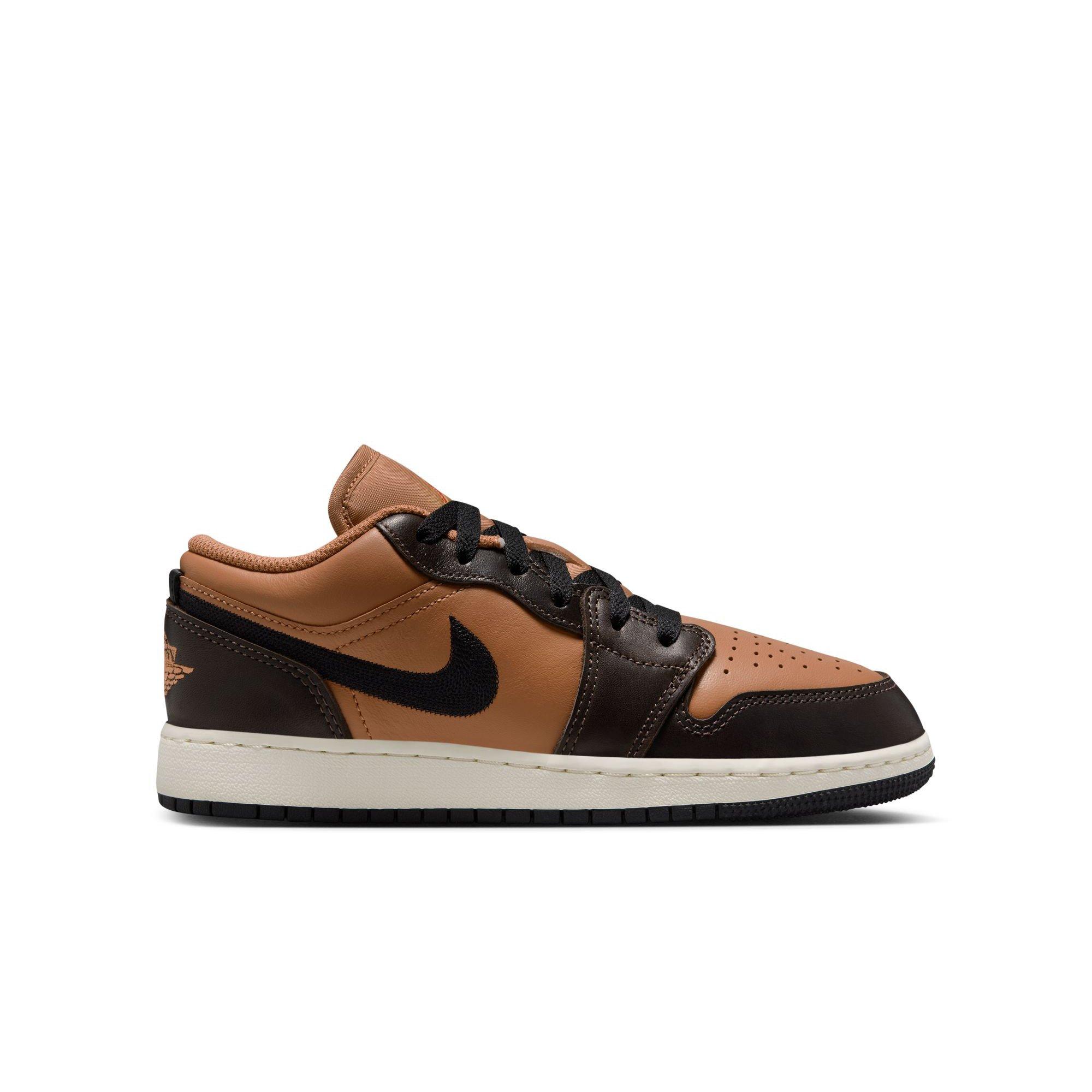 Jordan 1 Low Grade School Boys' "Flax/Baroque Brown/Vintage Coral" Shoe