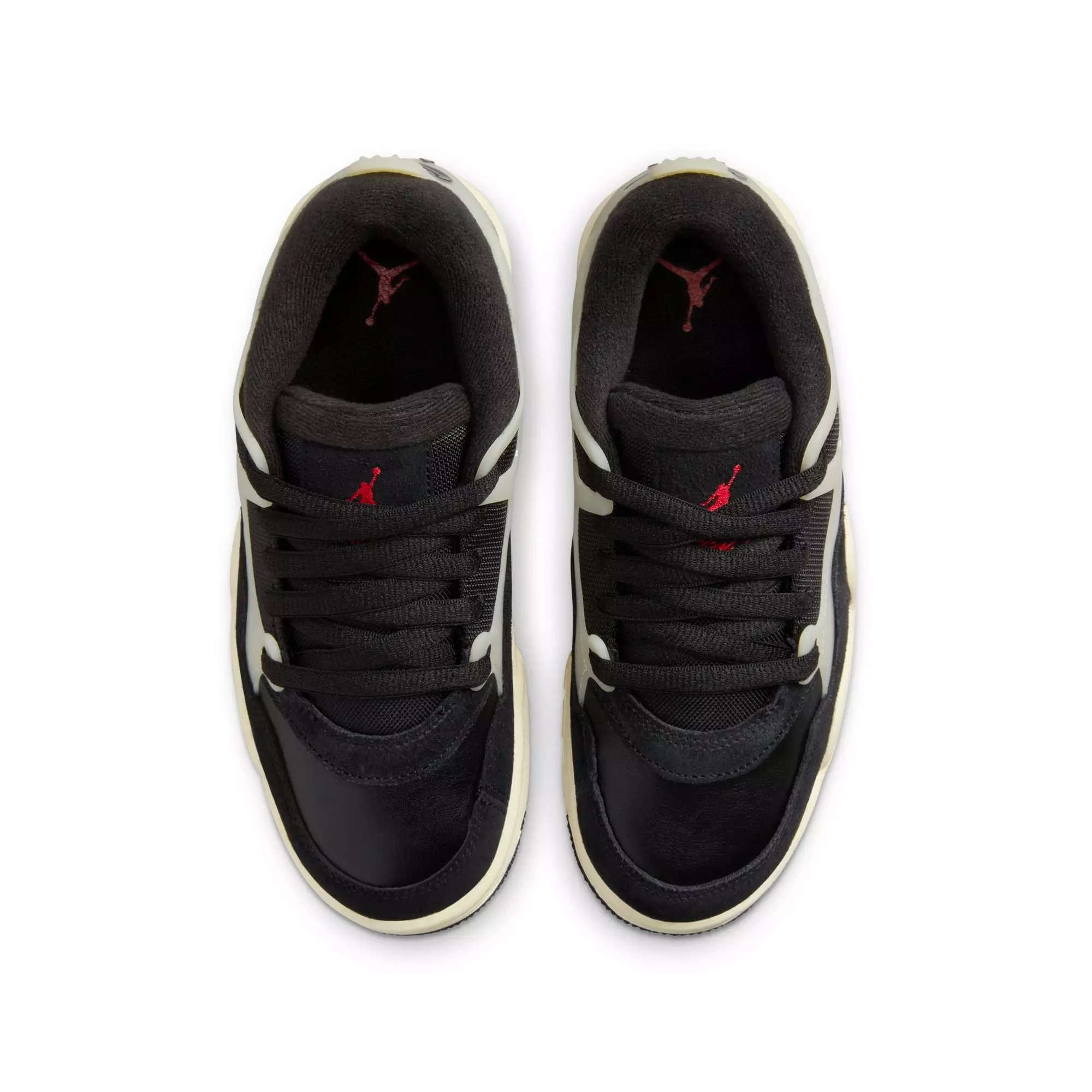 Jordan 4 RM "Black/Gym Red/Sail/Coconut Milk" Grade School Boys' Shoe - BLACK/TAN