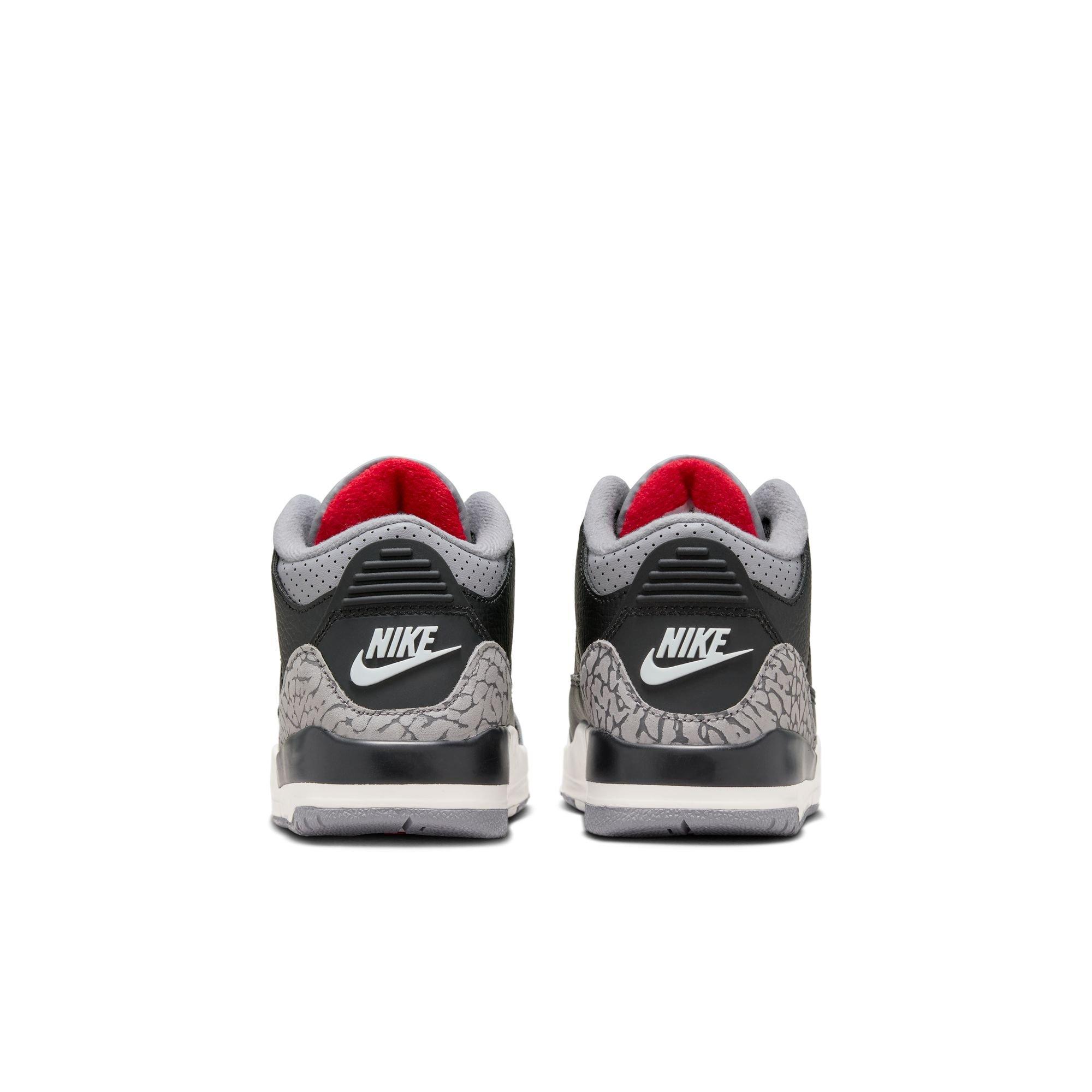 Jordan 3 Retro "Black Cement" Preschool Kids' Shoe - BLACK/FIRE RED/CEMENT GREY Thumbnail View 8