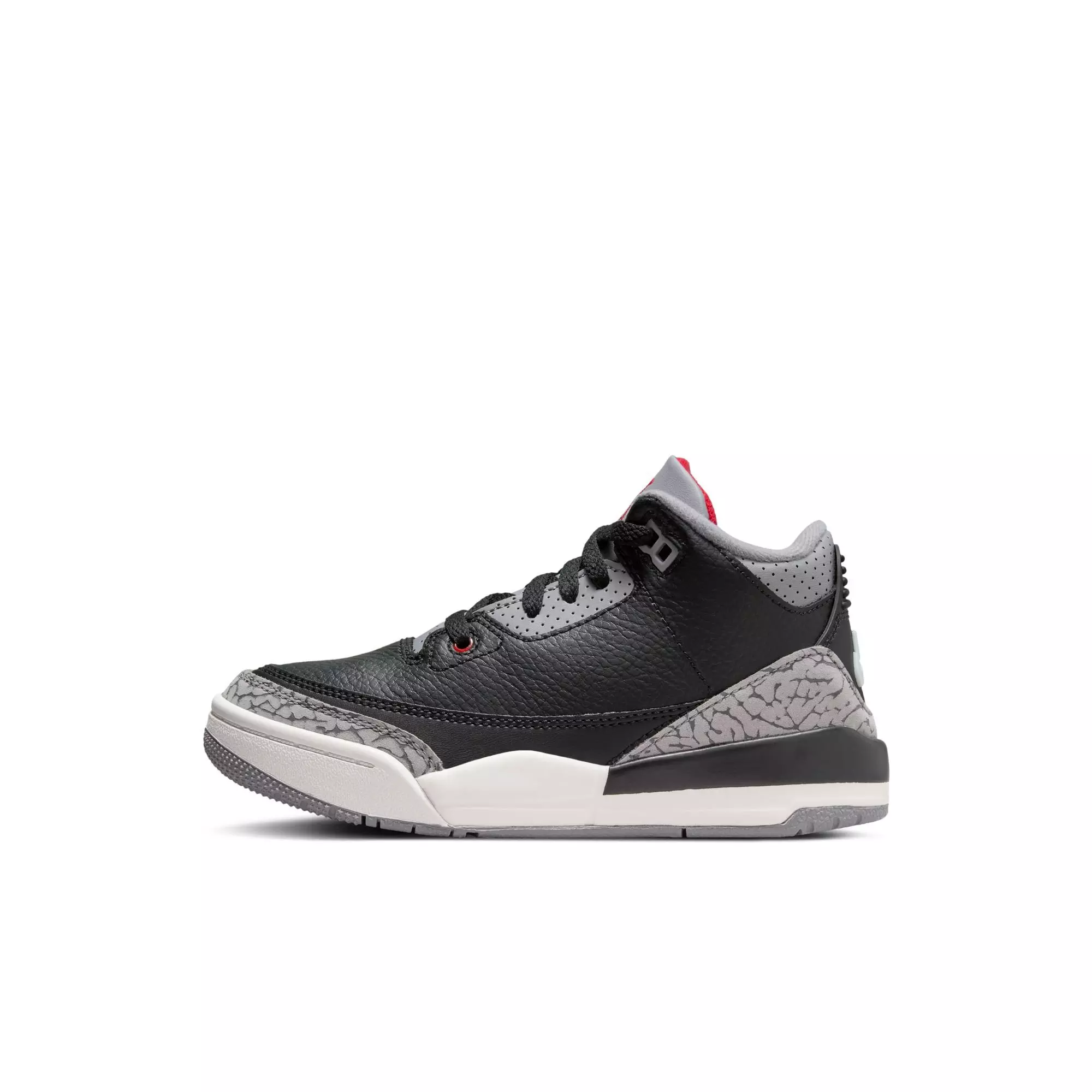 Jordan 3 Retro "Black Cement" Preschool Kids' Shoe - BLACK/FIRE RED/CEMENT GREY