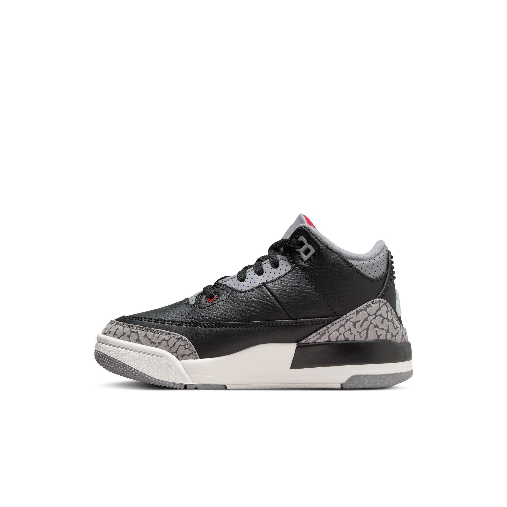 Jordan 3 Retro "Black Cement" Preschool Kids' Shoe - BLACK/FIRE RED/CEMENT GREY Thumbnail View 7