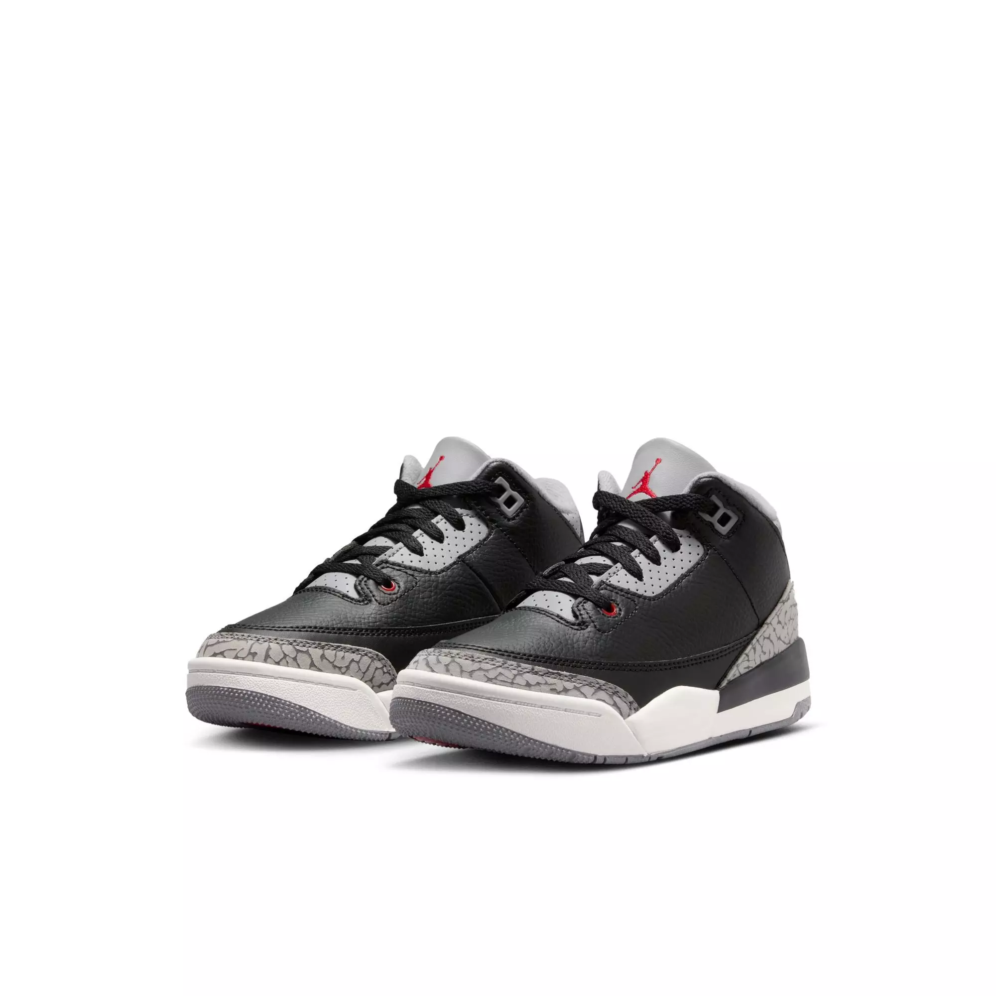 Jordan 3 Retro "Black Cement" Preschool Kids' Shoe - BLACK/FIRE RED/CEMENT GREY