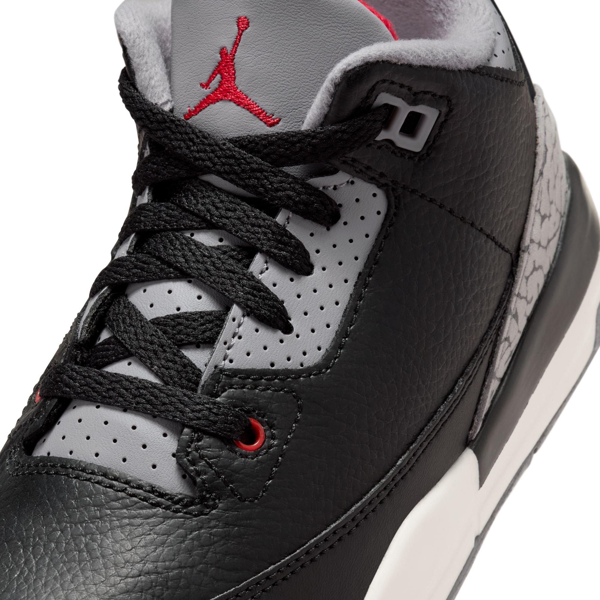 Jordan 3 Retro "Black Cement" Preschool Kids' Shoe - BLACK/FIRE RED/CEMENT GREY Thumbnail View 4