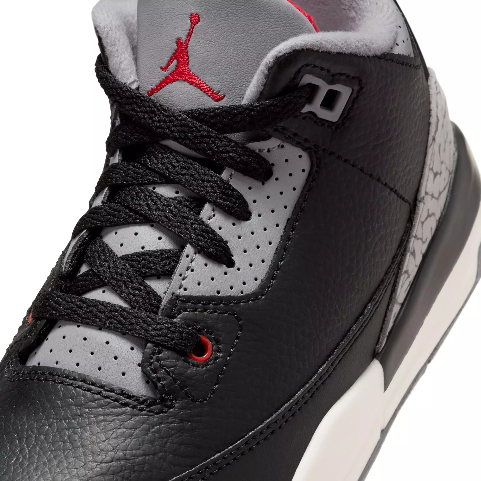 Jordan 3 Retro "Black Cement" Preschool Kids' Shoe - BLACK/FIRE RED/CEMENT GREY