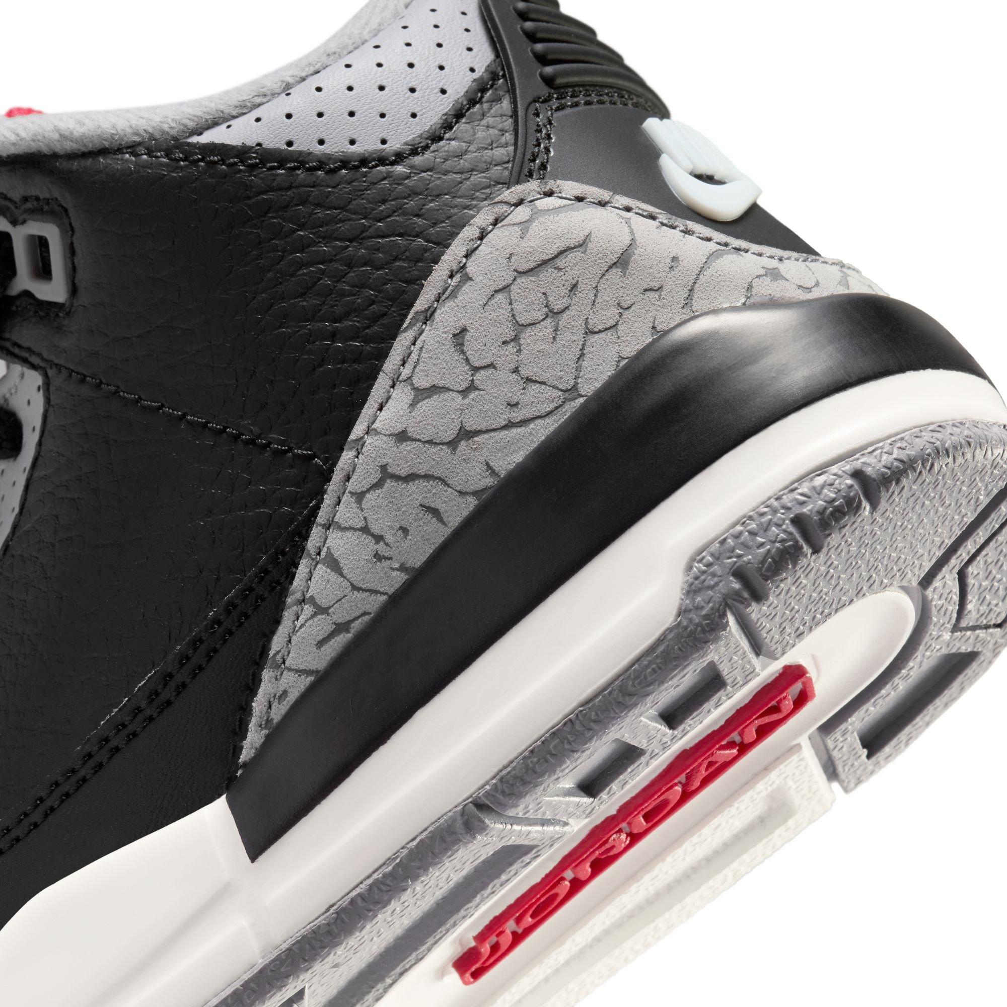 Jordan 3 Retro "Black Cement" Preschool Kids' Shoe - BLACK/FIRE RED/CEMENT GREY Thumbnail View 5