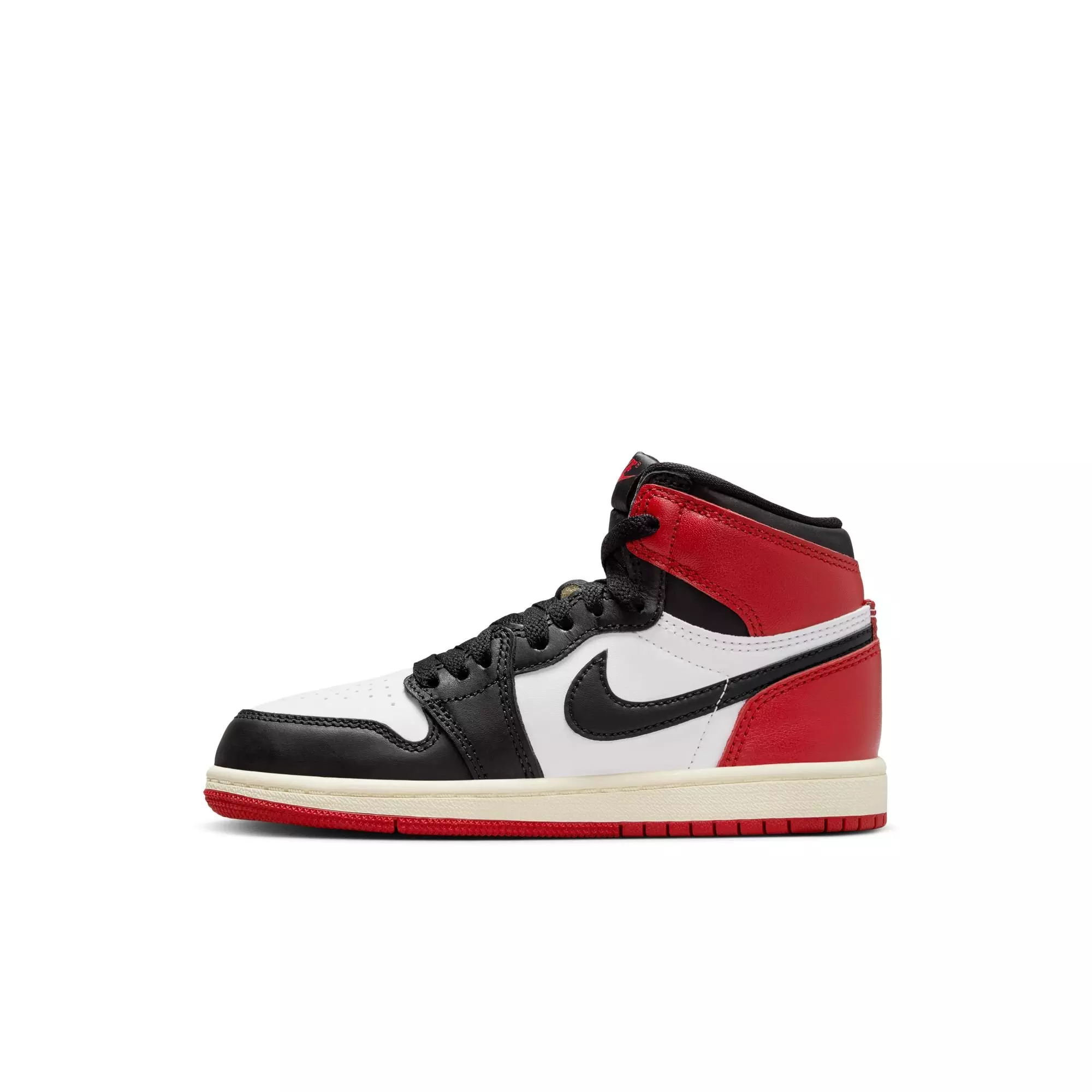 Jordan 1 Retro High OG "Black Toe" Preschool Kids' Shoe - WHITE/BLACK/VARSITY RED
