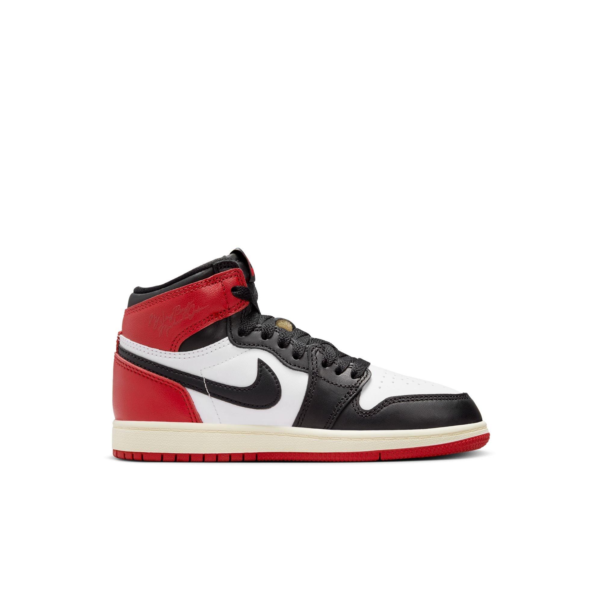 Jordan 1 Retro High OG "Black Toe" Preschool Kids' Shoe